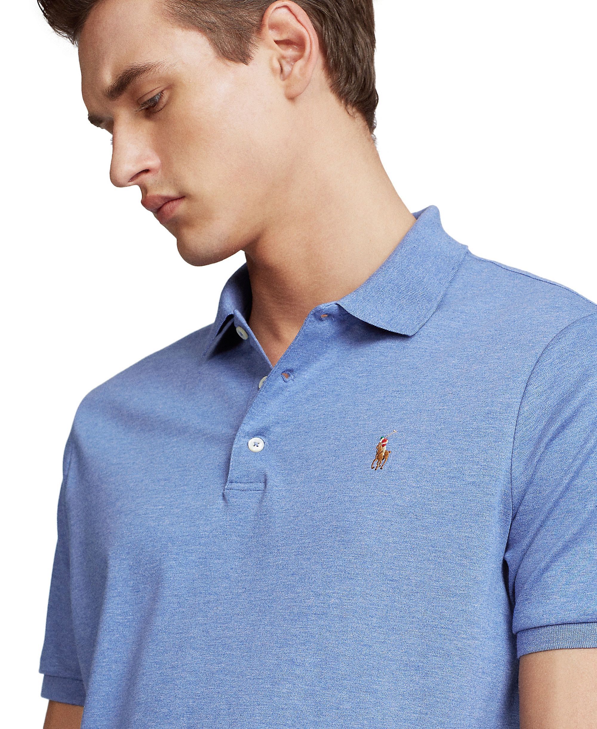 Polo Ralph Lauren Men's Classic-Fit Soft Cotton Polo Shirt - Faded Royal Heather