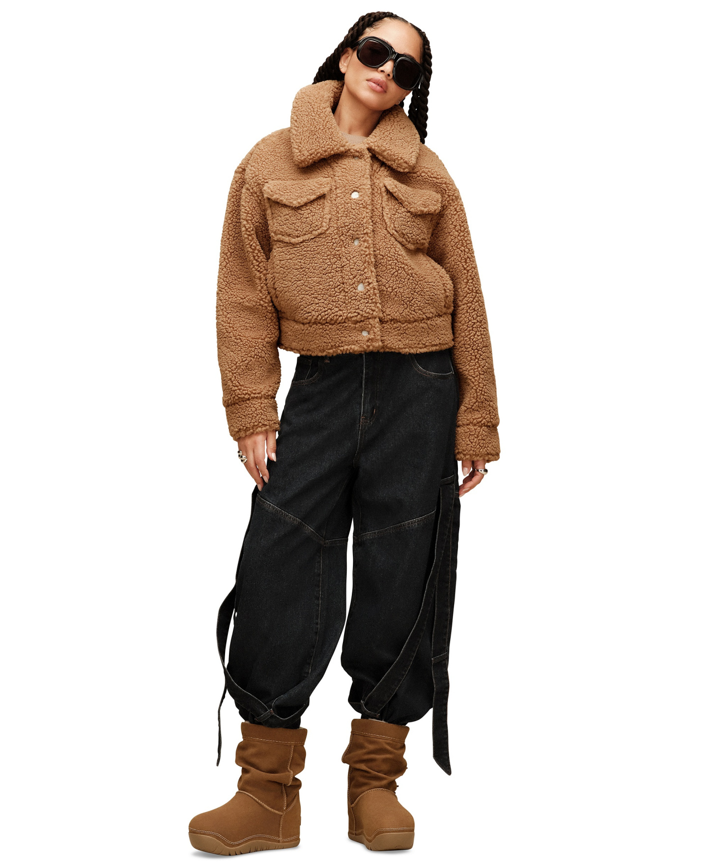 UGG Women's Frankie Collared Neck Short Trucker Jacket - Chestnut