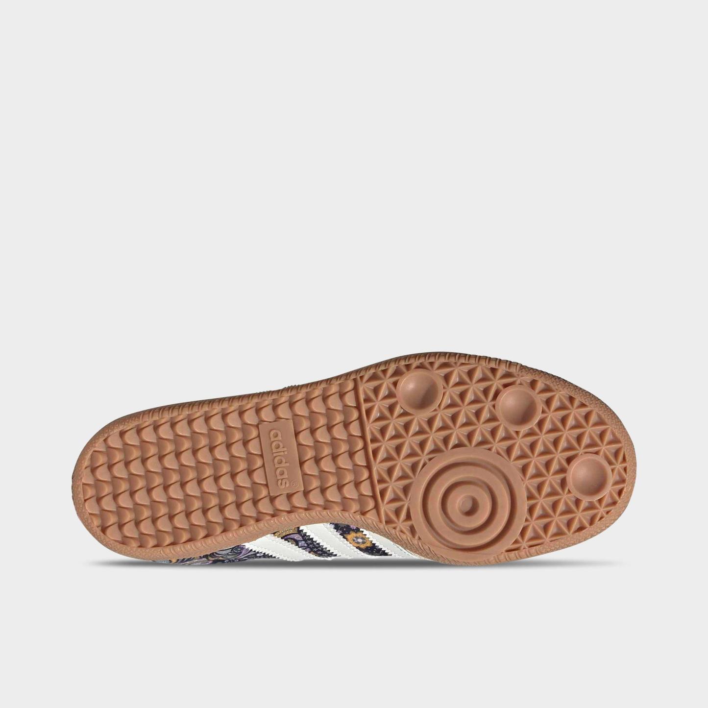 Big Kids' adidas Originals Samba OG Casual Shoes - Part 1 - Core White/Orchid Fusion/Gum - Bottom view