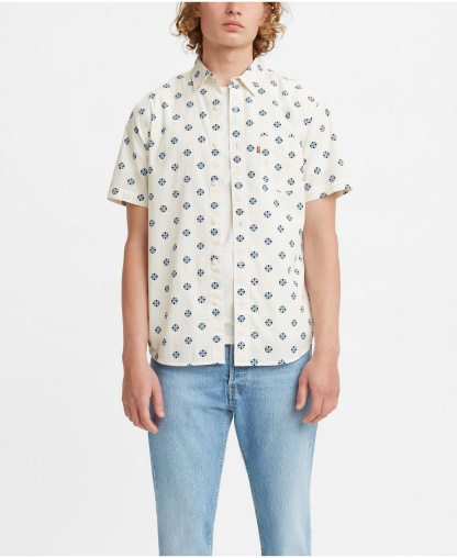 Levi's Men's Classic Pocket Short-Sleeve Shirt - Egret