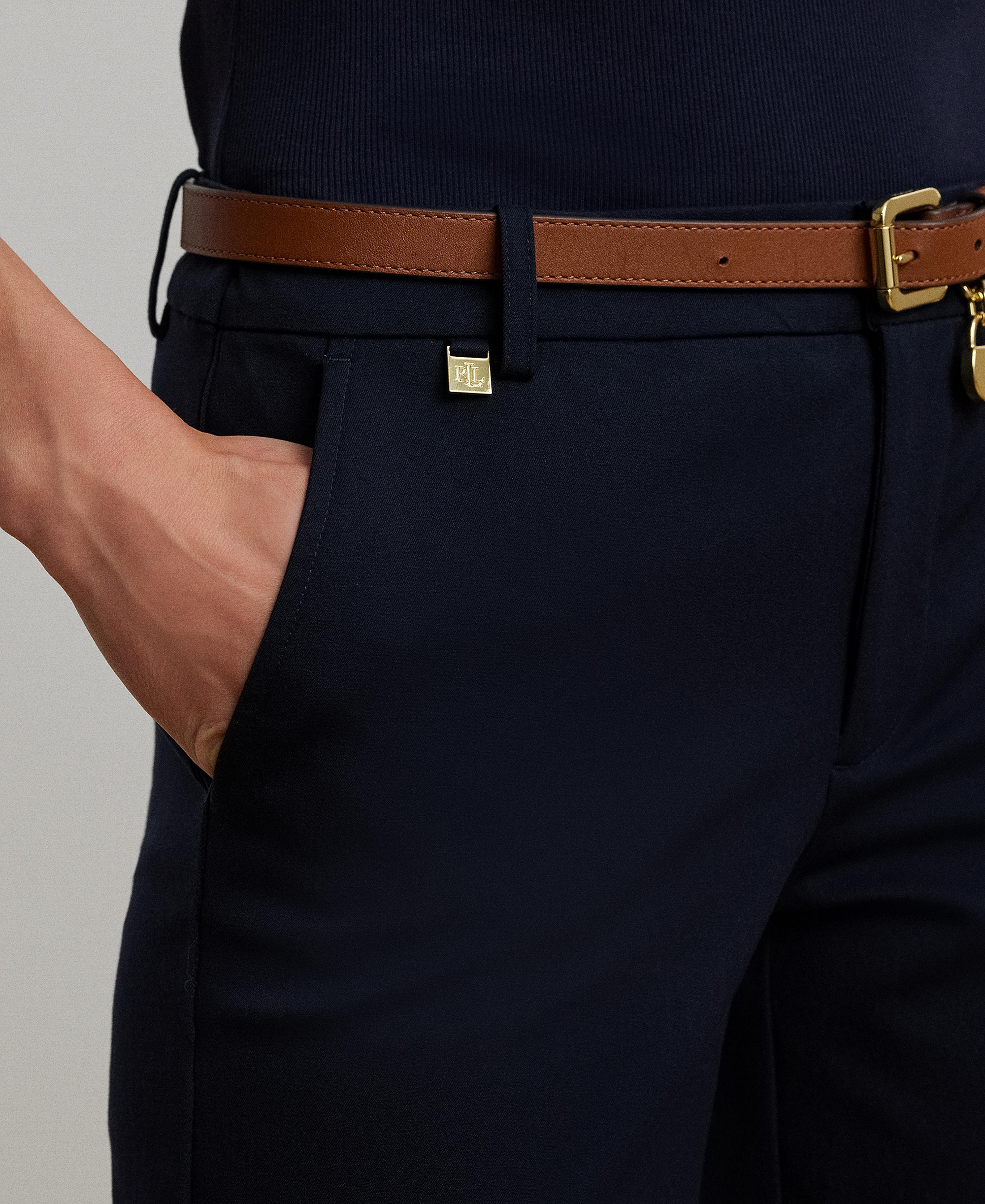 Lauren Ralph Lauren Twill Stretch Bermuda Shorts - Navy