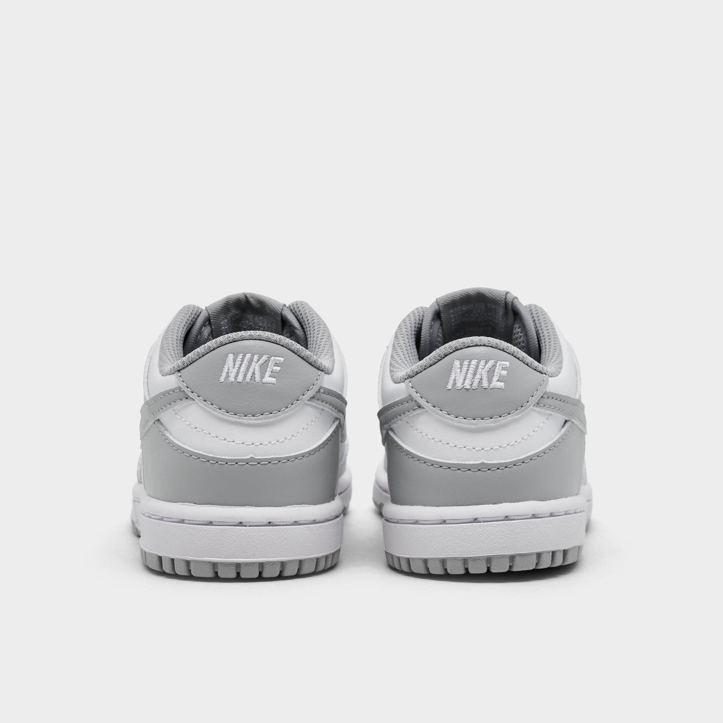 Kids' Toddler Nithtke Dunk Low Casual Shoes - Light Smoke Grey/White - Back view