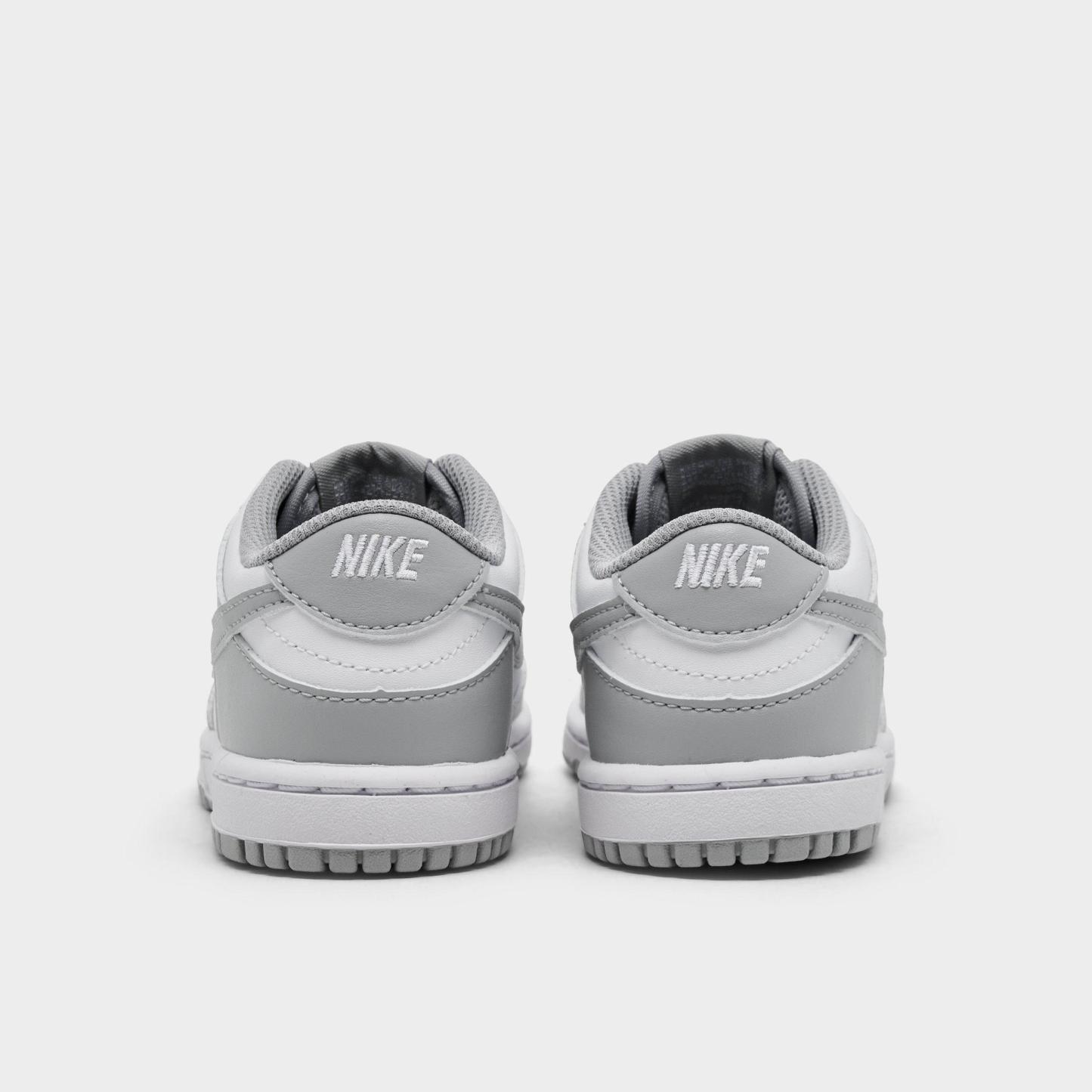Kids' Toddler Nithtke Dunk Low Casual Shoes - Light Smoke Grey/White - Back view