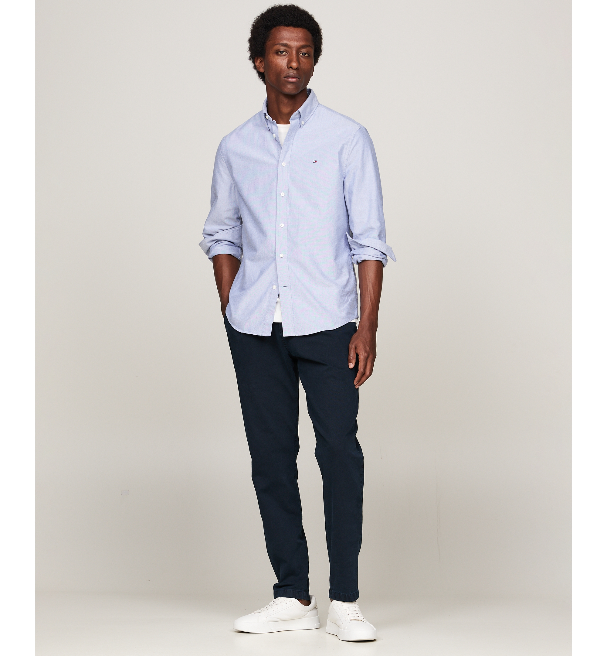 Tommy Hilfiger Men's Heritage Regular-Fit Oxford Shirt - Shirt Blue