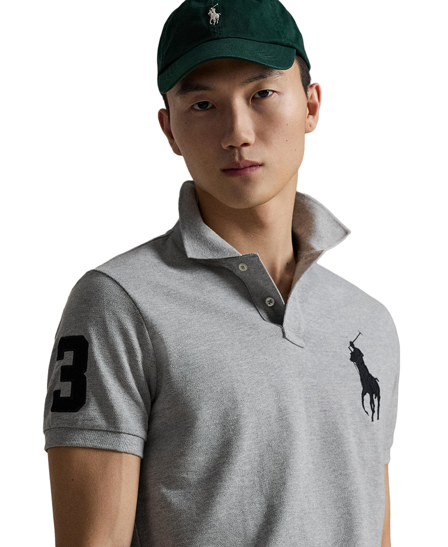 Polo Ralph Lauren Men's Big Pony Custom Slim-Fit Mesh Polo Shirt - Andover Heather