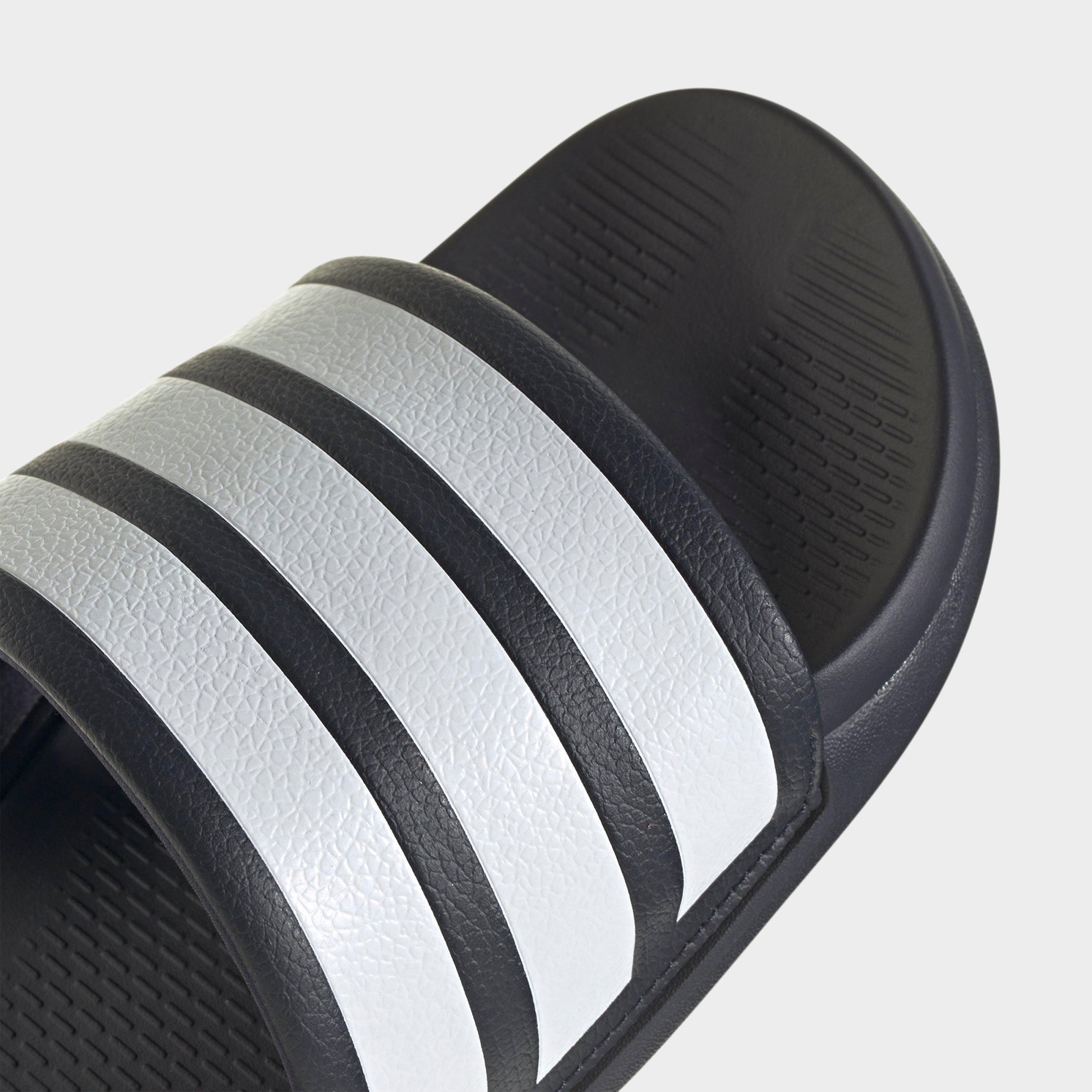 Women's adidas Adilette Comfort 2.0 Slide Sandals - Legend Ink/Cloud White/Legend Ink - Detail shot