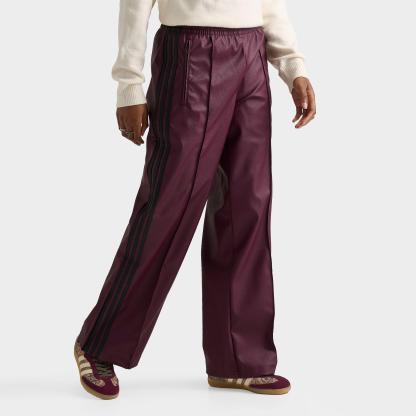 Women's adidas Originals Firebird Loose Pleather Pants - Maroon