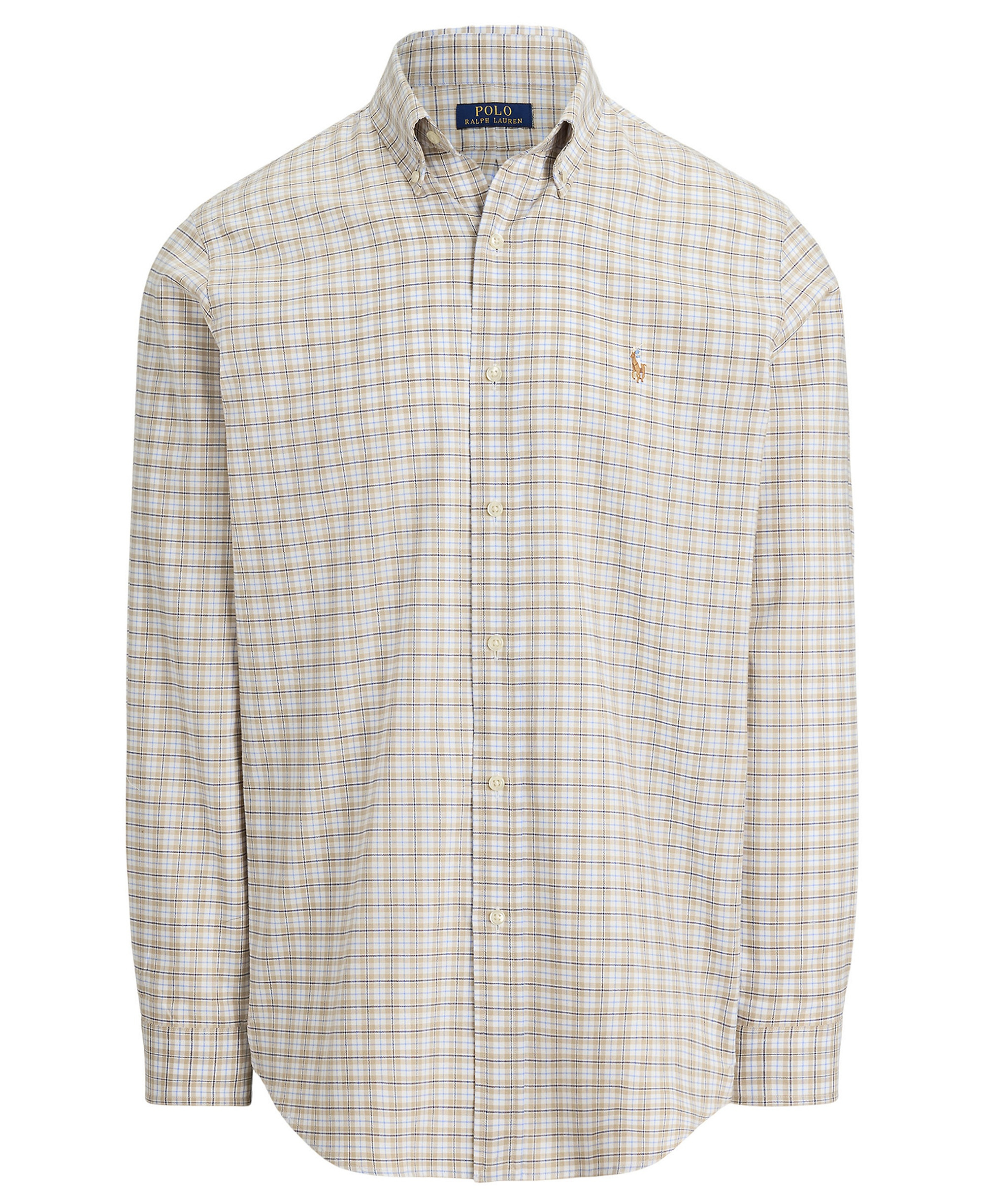 Polo Ralph Lauren Men's Classic-Fit Performance Oxford Shirt - Coastal Beige White Multi