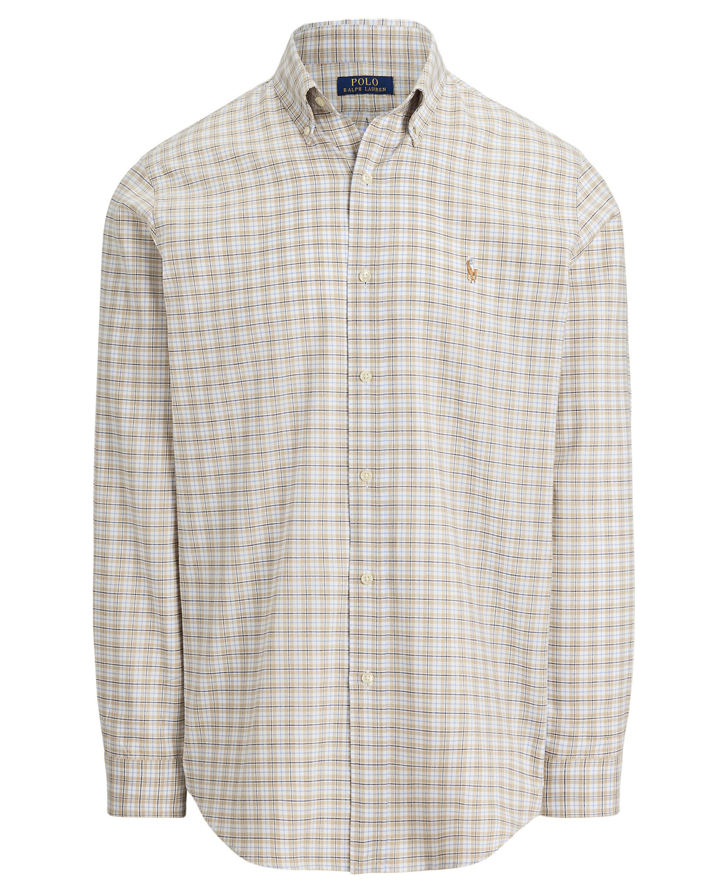 Polo Ralph Lauren Men's Classic-Fit Performance Oxford Shirt - Coastal Beige White Multi