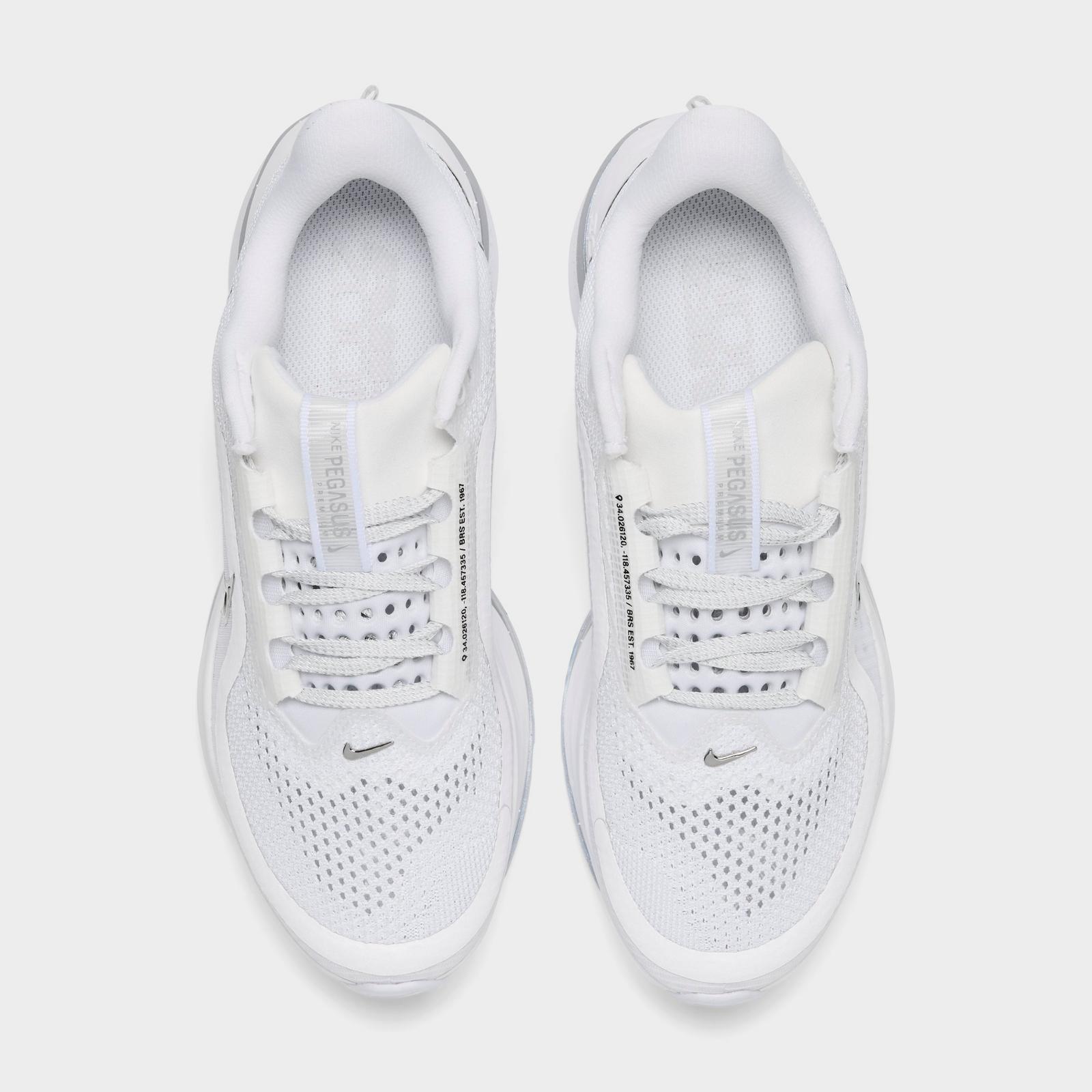 Women's Nike Pegasus Premium Running Shoes - White/Metallic Silver