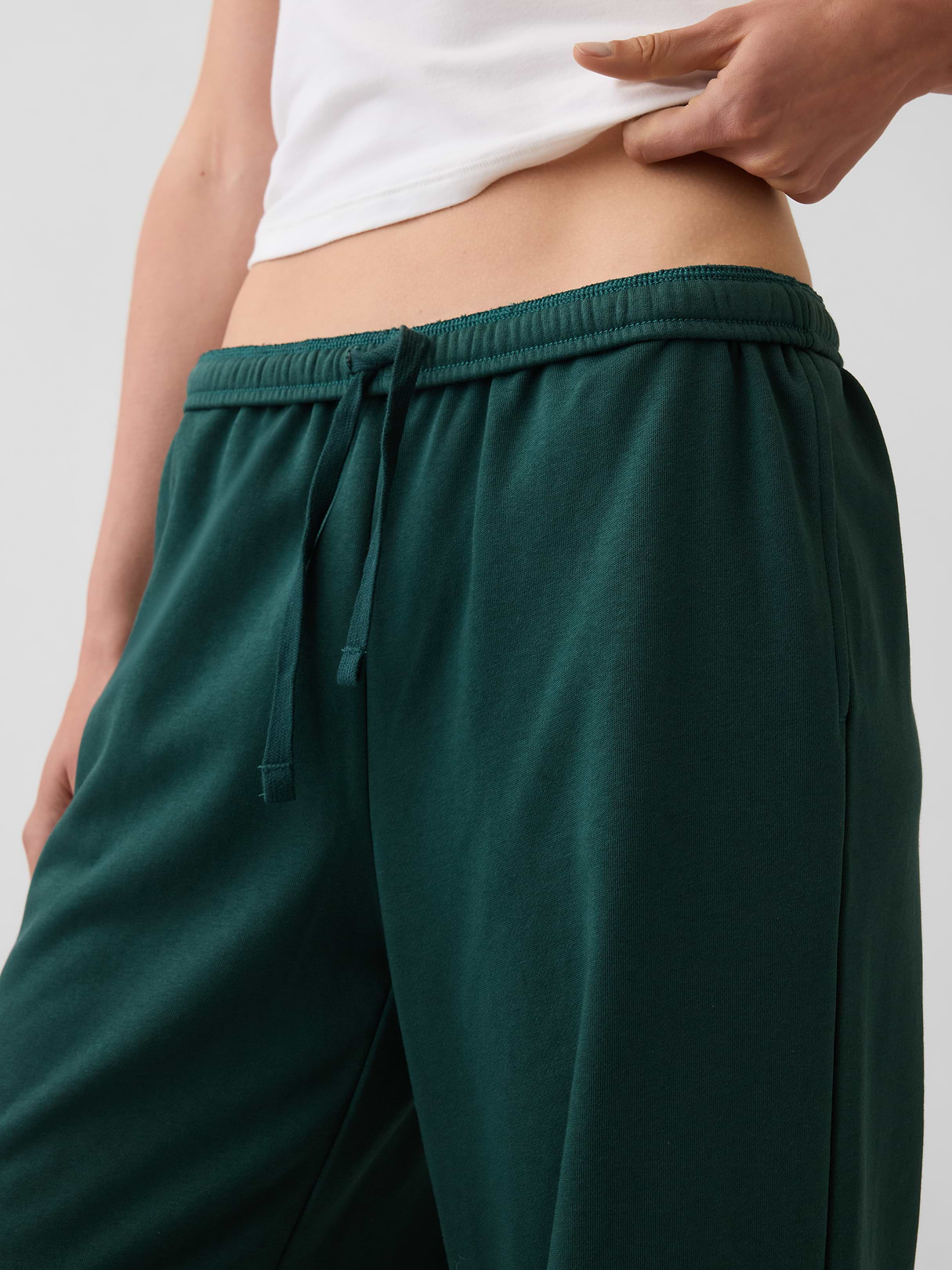 Mid Rise VintageSoft Terry Loose Sweatpants - Dark green