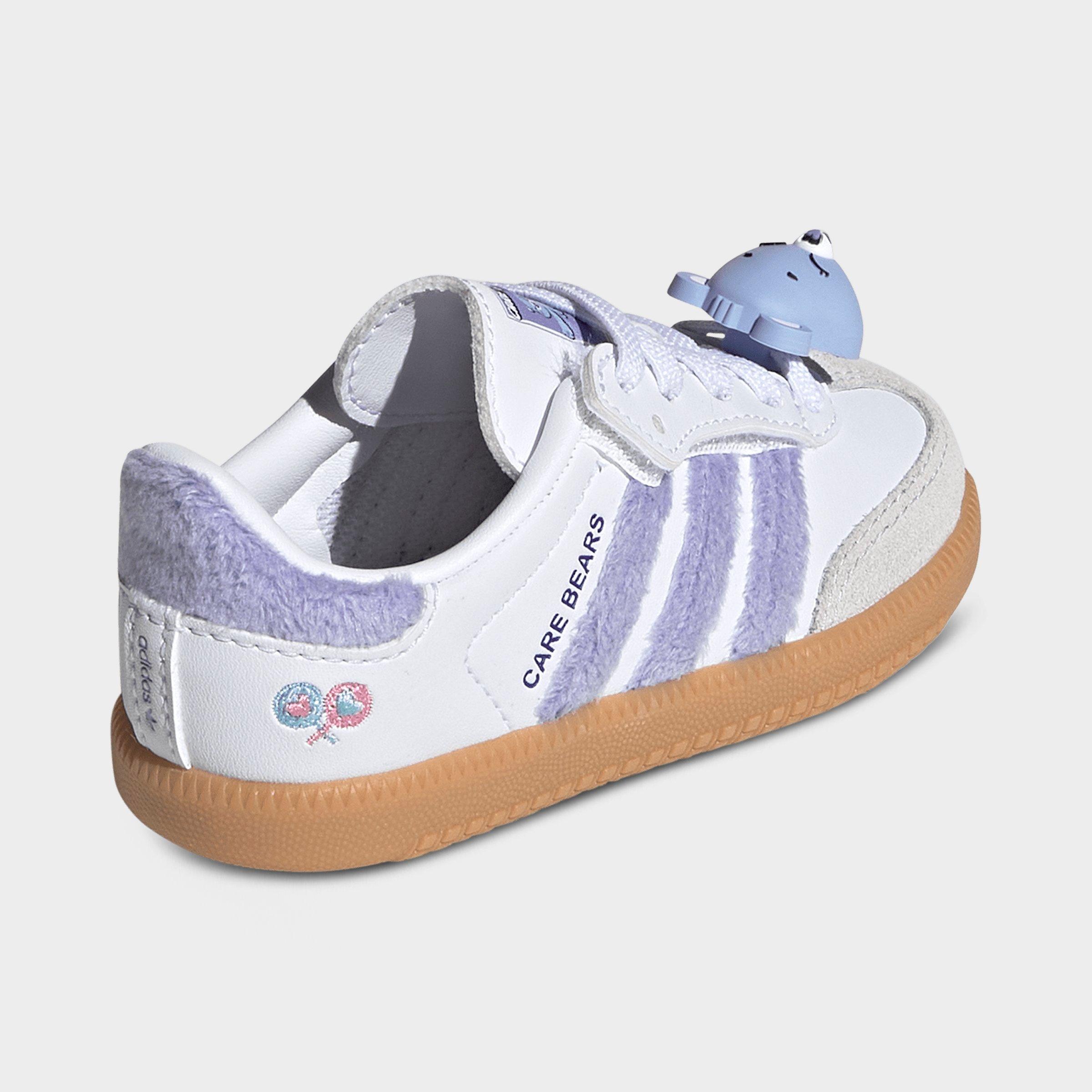 Kids' Toddler adidas Originals Samba OG Comfort Closure Stretch Lace Casual Shoes - Light Purple/Cloud White/Blue Dawn - Back view