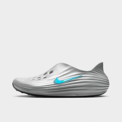 Men's Nithtke ReactX Rejuven8 Recovery Casual Shoes - Part 1 - Metallic Silver/Gamma Blue/Black - Left shoe facing left. Outside of the shoe.