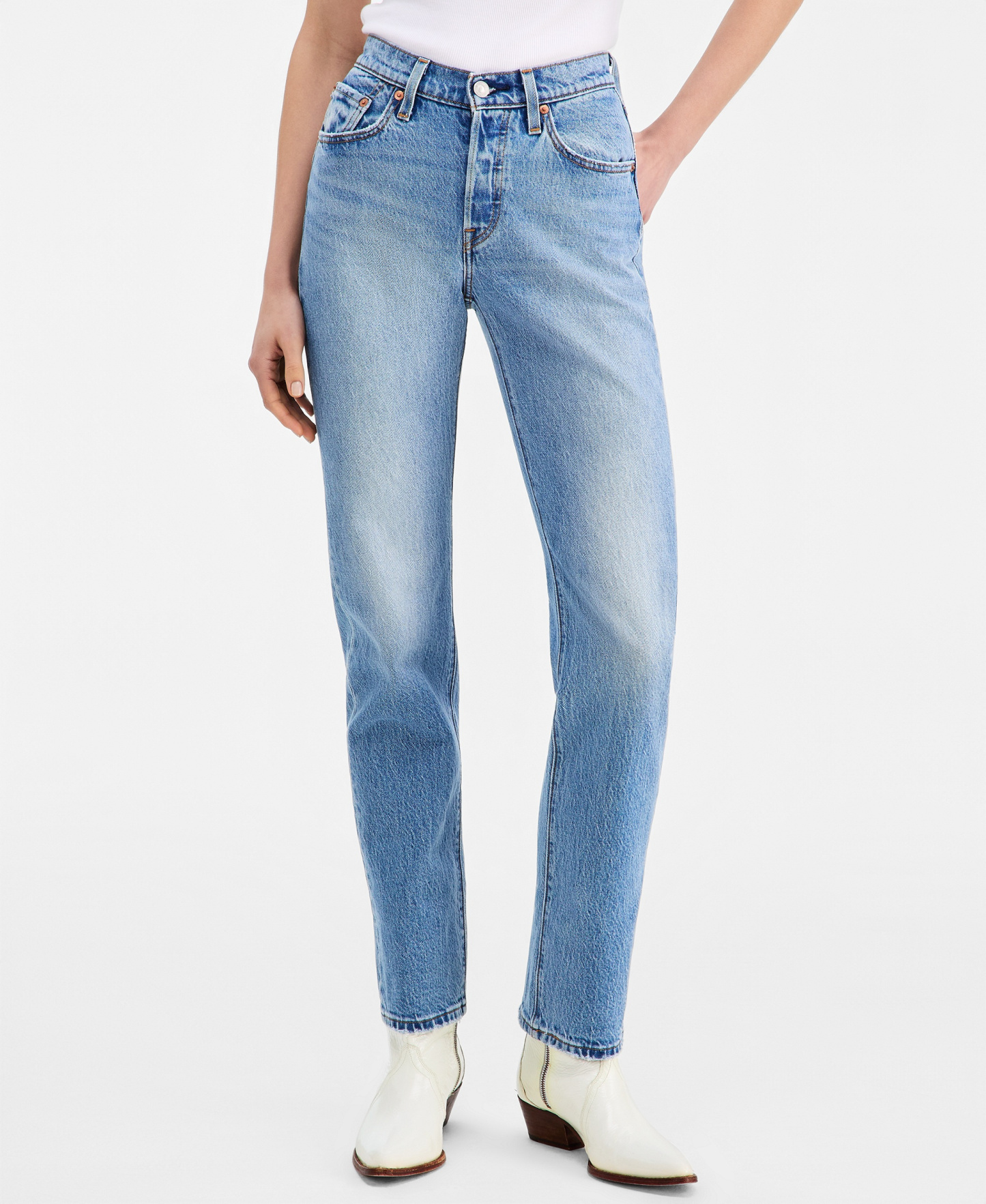 Levi's Women's 501 Curve High-Rise Straight-Leg Jeans - Play On Ref