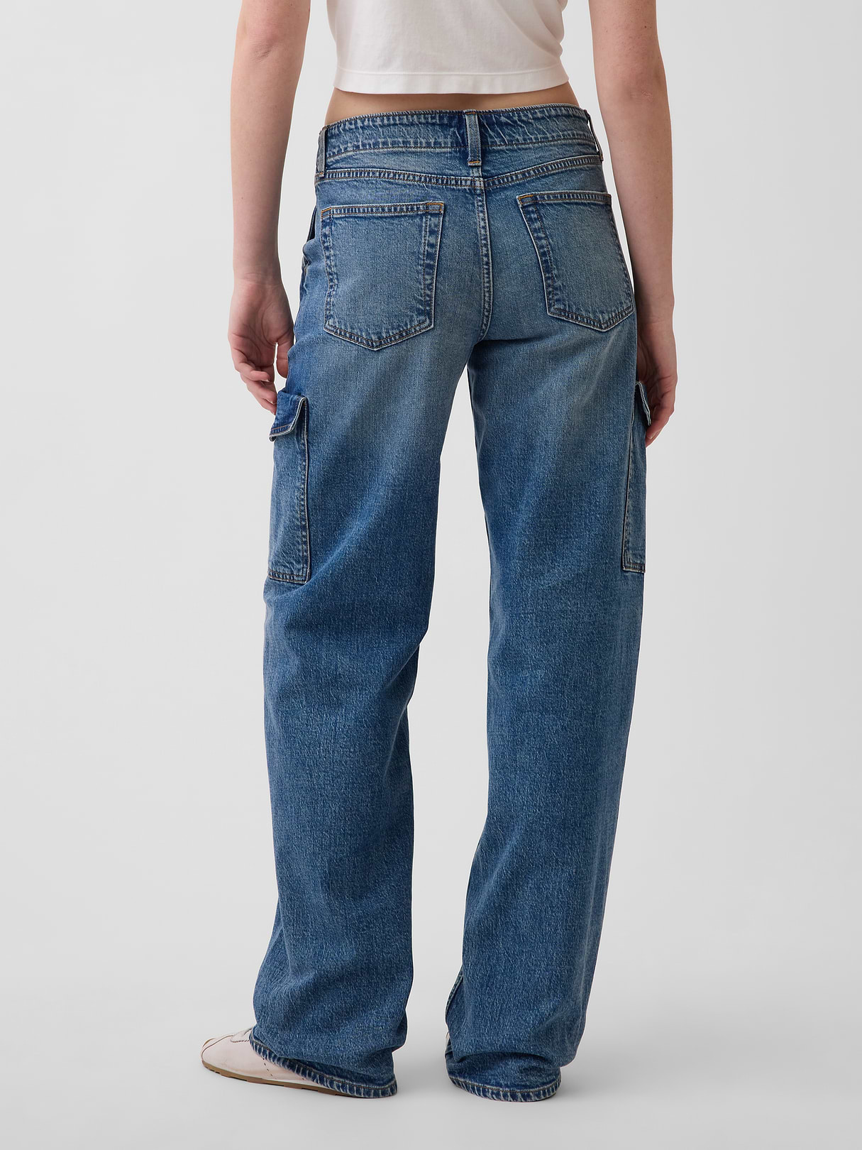 Low Rise '90s Loose Jeans - Dark wash cargo