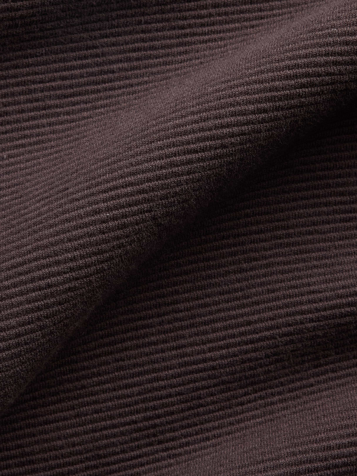 Textured Cotton Oversized Half-Zip Pullover - Terra brown