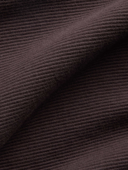 Textured Cotton Oversized Half-Zip Pullover - Terra brown