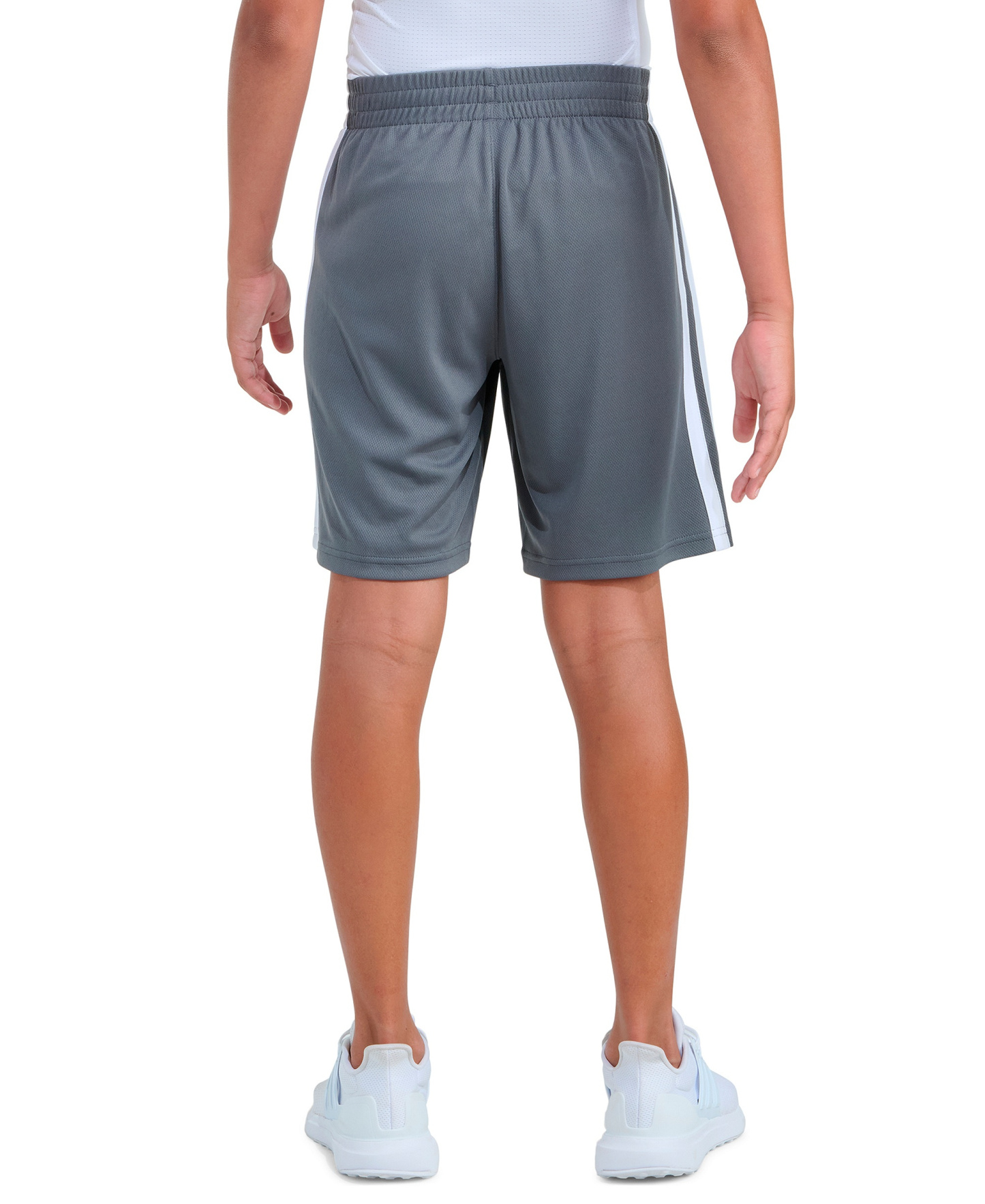 adidas Boys' 8-18 Elastic Waistband Drawcord Shorts - Gray