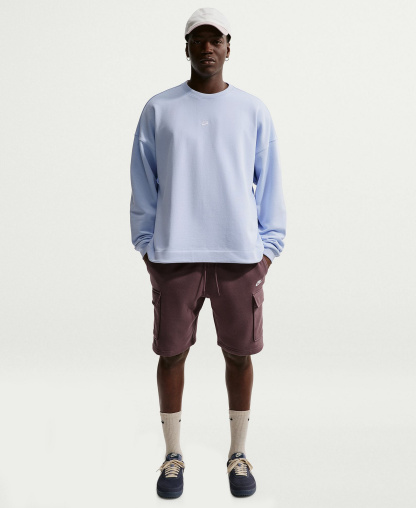 Nike Club Men's Fleece Cargo Shorts - Tattoo/White