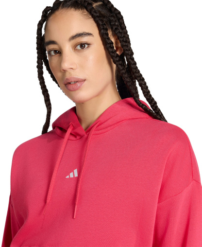 adidas Women's Essentials Long-Sleeve Logo Hoodie - Power Pink/white