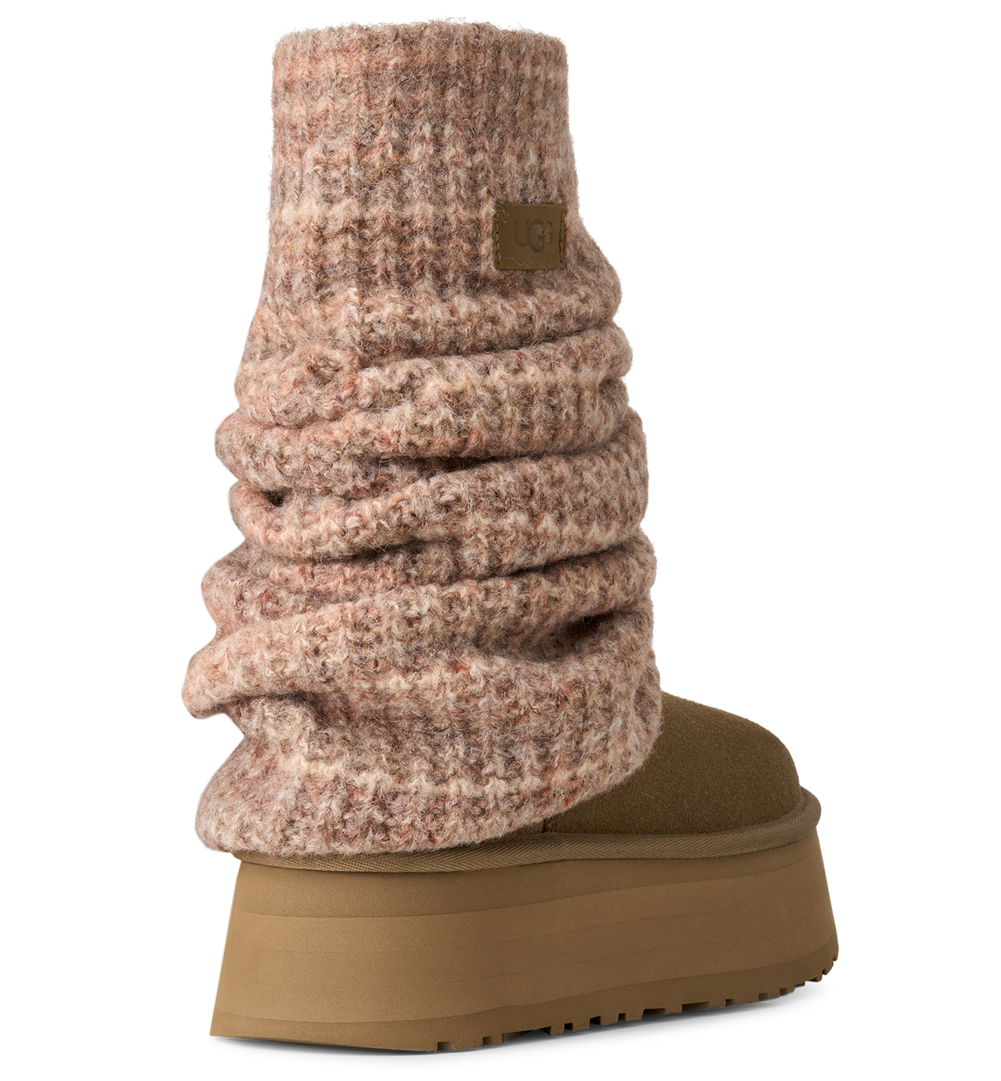 UGG® Women's Classic Mini Dipper Removable Knit Leg Warmer Suede Boots - Light Bronze