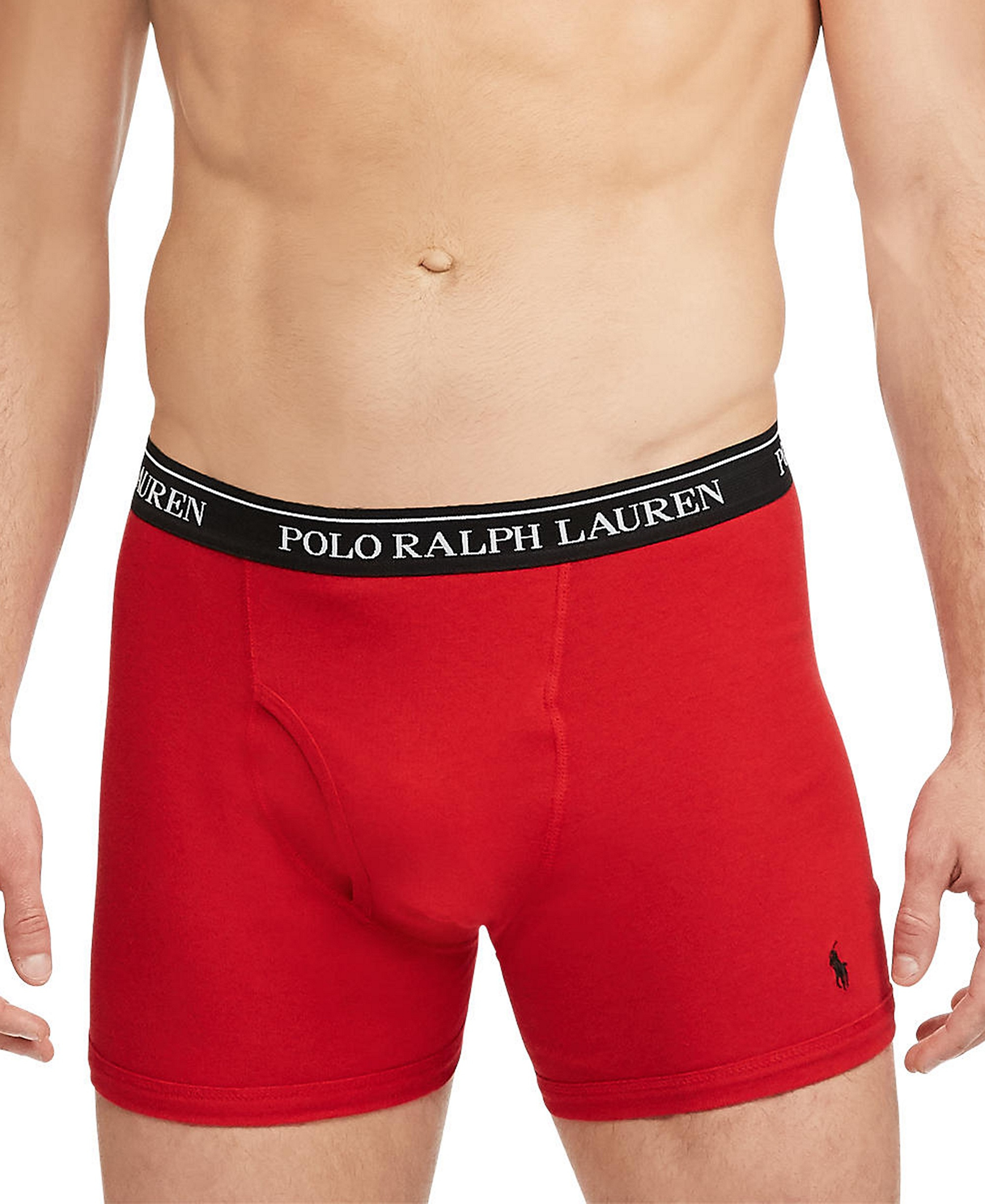 Polo Ralph Lauren Men's 5-Pack Classic Cotton Boxer Briefs - Andover / Red / Polo Black