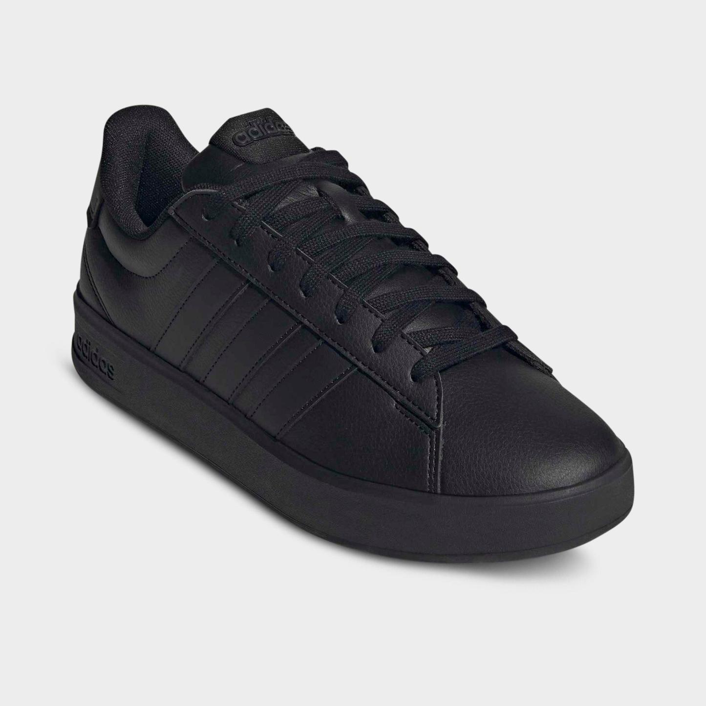 Men's adidas Grand Court 3.0 Casual Shoes - Core Black/Core Black/Carbon - Both shoes facing left