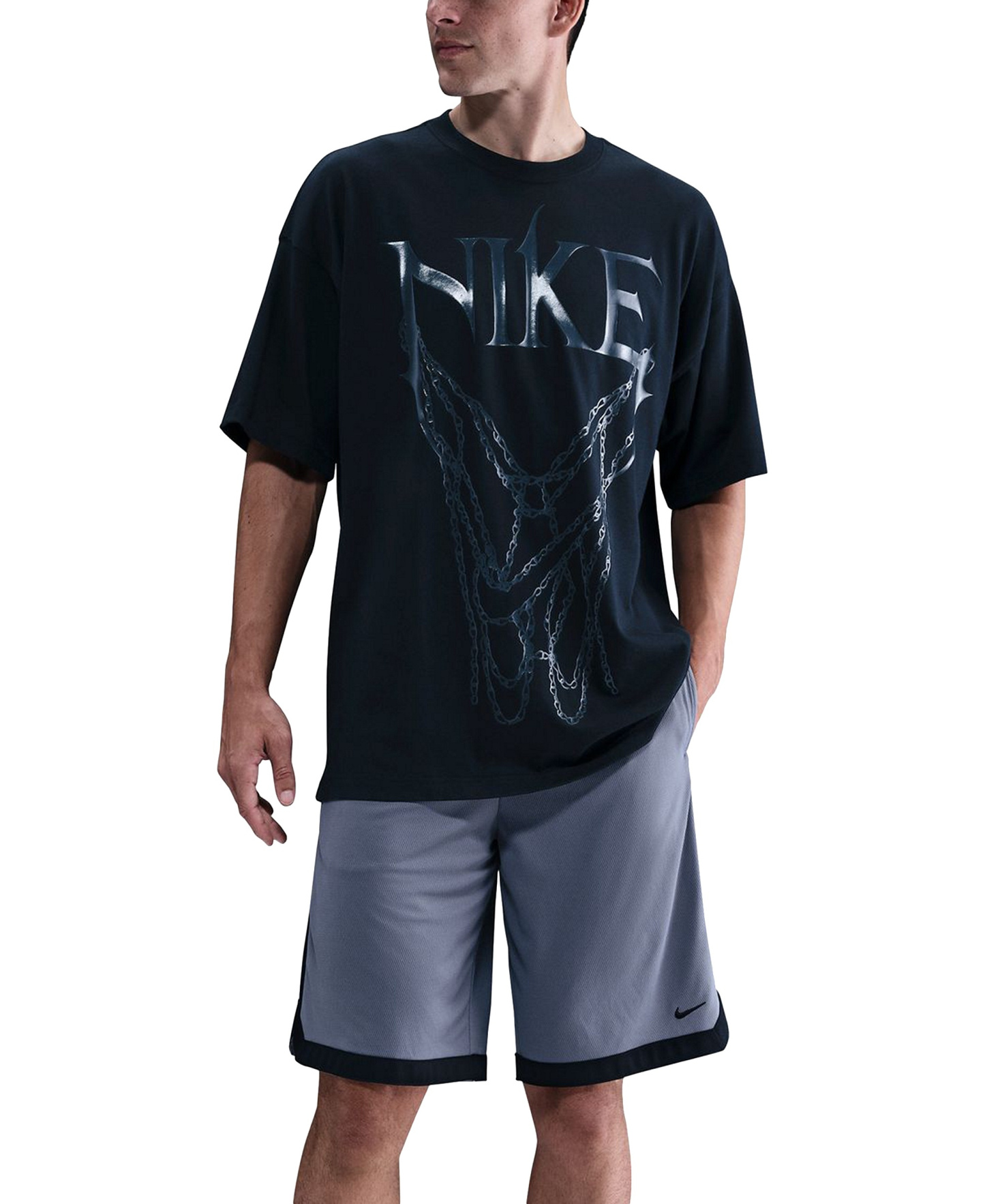 Nike Men's DNA Academy Dri-FIT Basketball Shorts, 11" Inseam - Cool Gray/Black