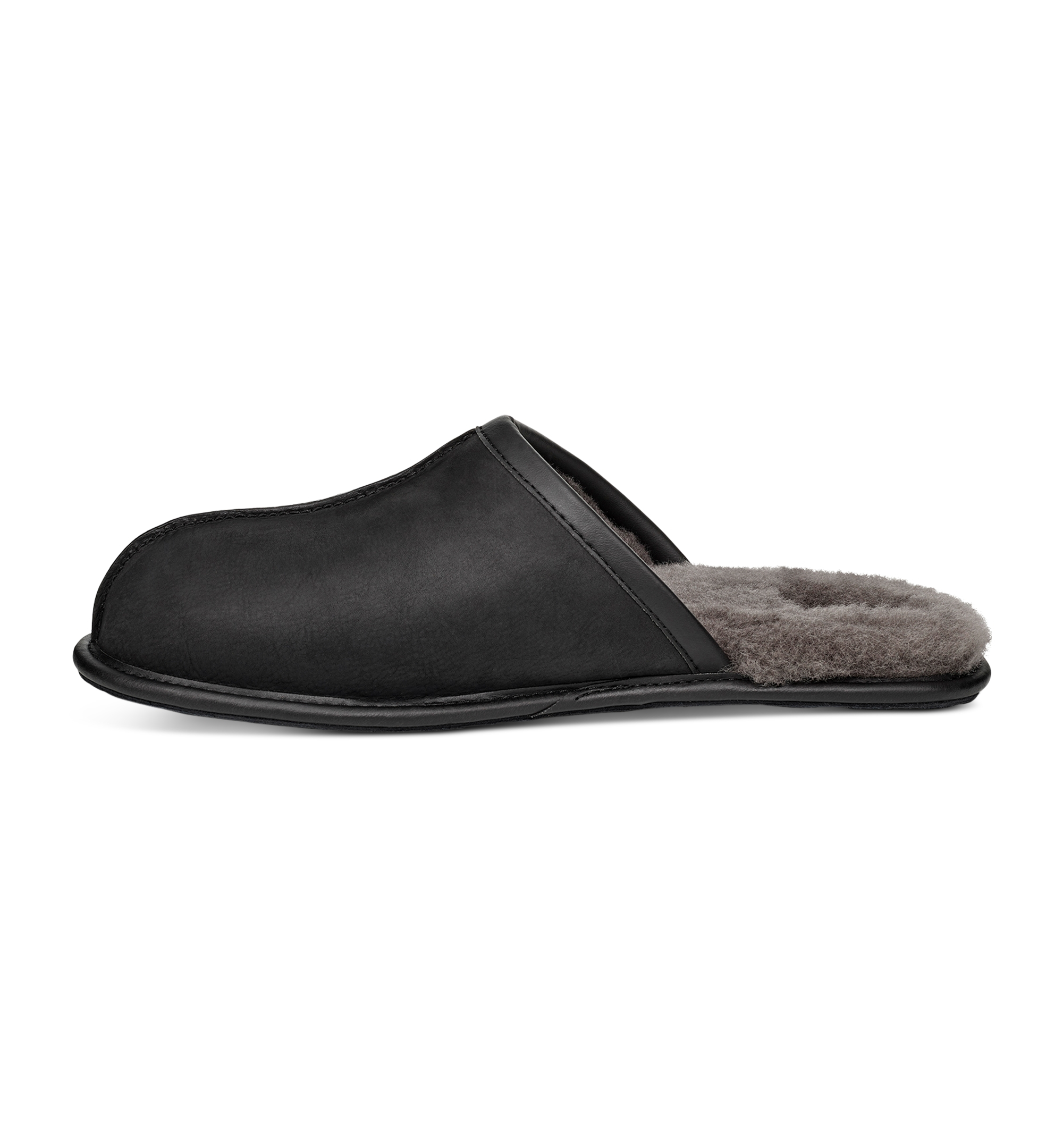 UGG® Men's Scuff Leather Slippers - Black