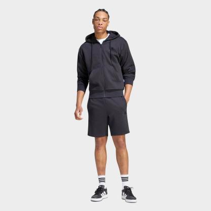 Men's adidas Essentials 3-Stripes Fleece Shorts - Black/Black