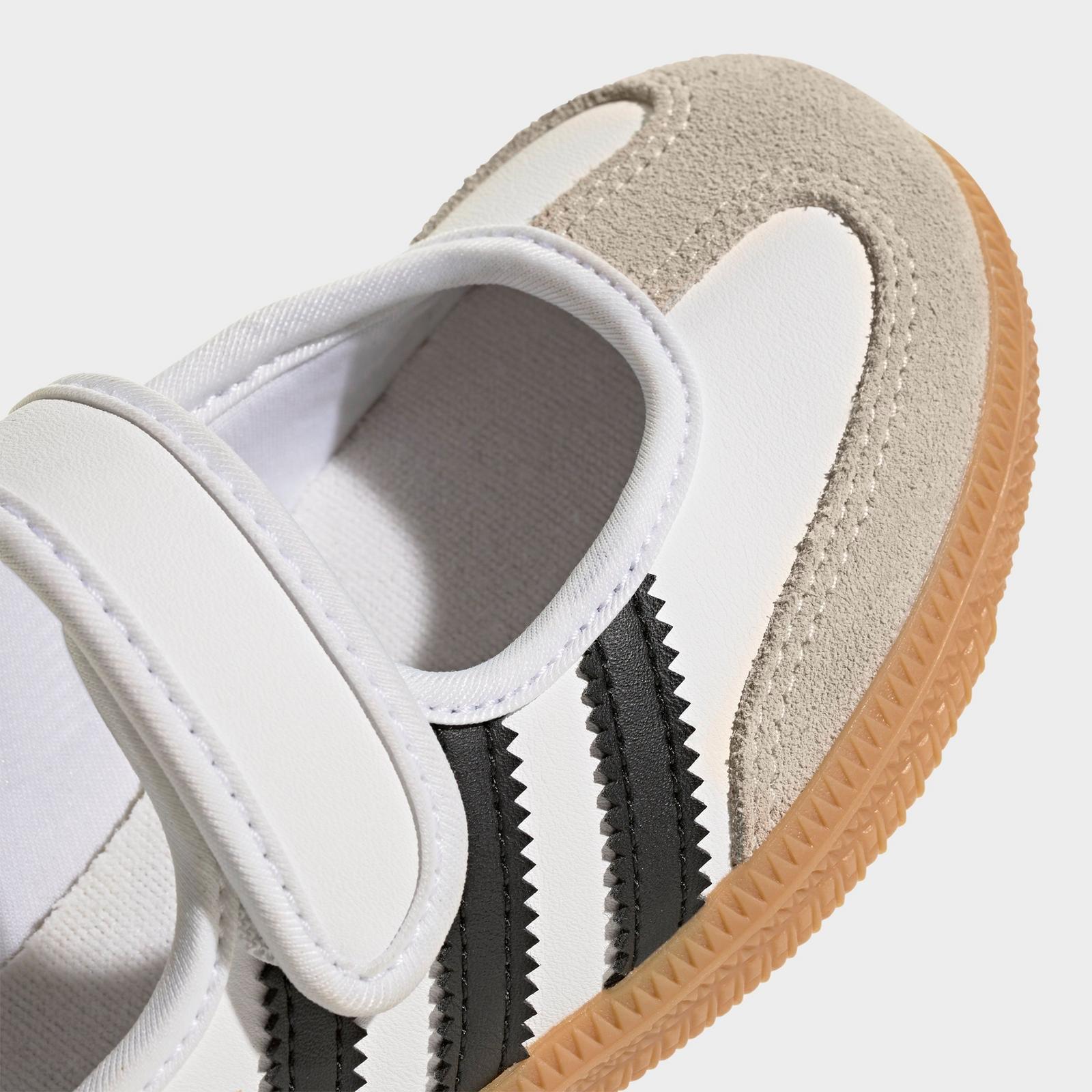 Girls' Little Kids' adidas Originals Samba Jane Casual Shoes - Cloud White/Core Black/Gum - view 3