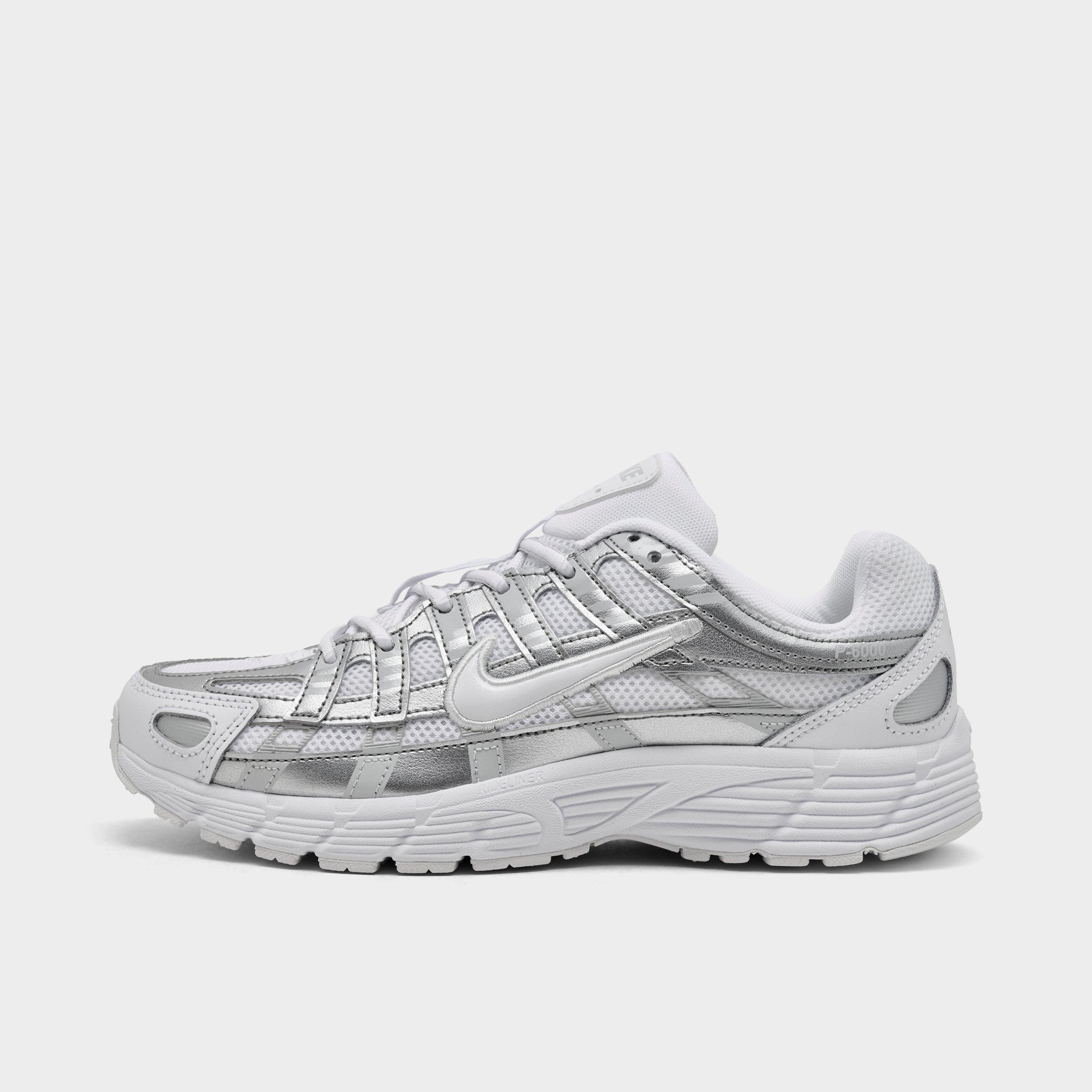 Big Kids' Nithtke P-6000 Casual Shoes - White/Photon Dust - Left shoe facing left. Outside of the shoe.