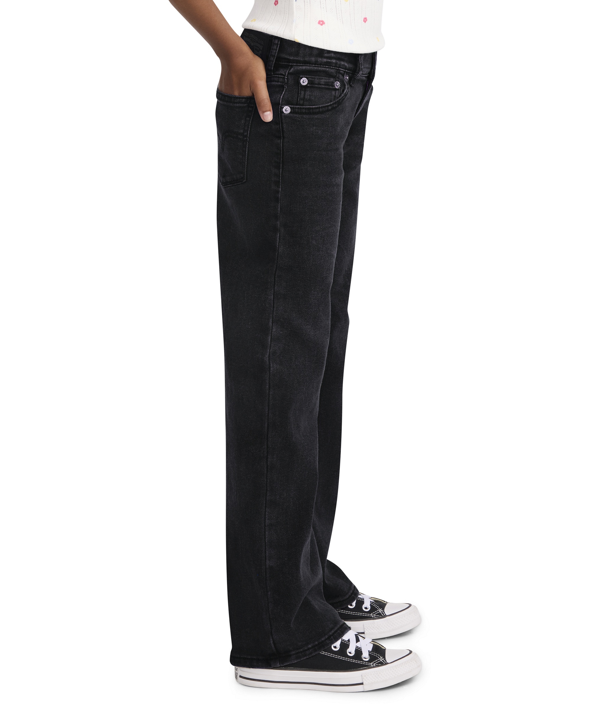 Levi's Girls' 7-16 Vintage-Like Mid-Rise Wide Leg Jeans - Blue