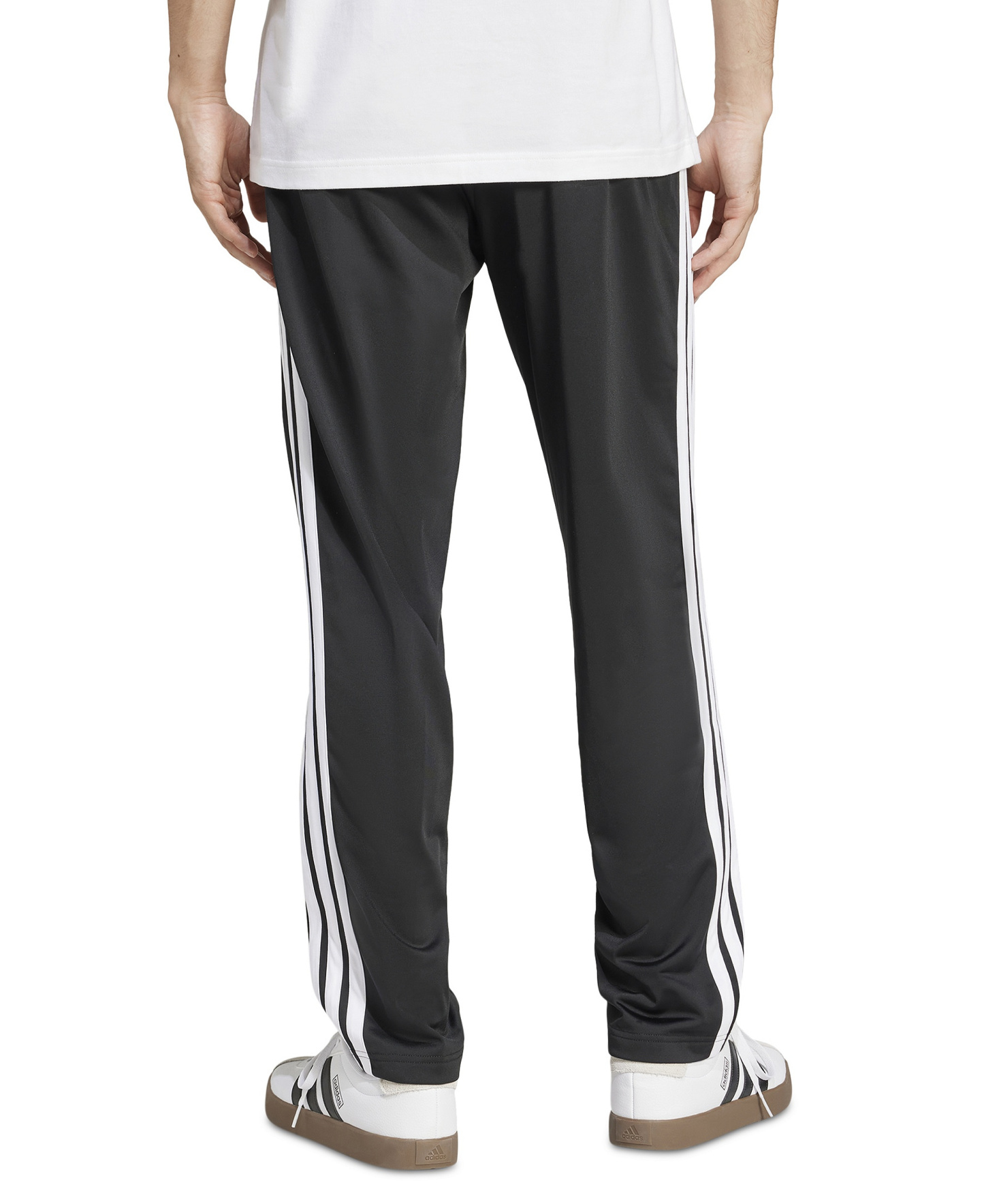 adidas Men's 3-Stripes Regular Open Hem Track Pants - Black