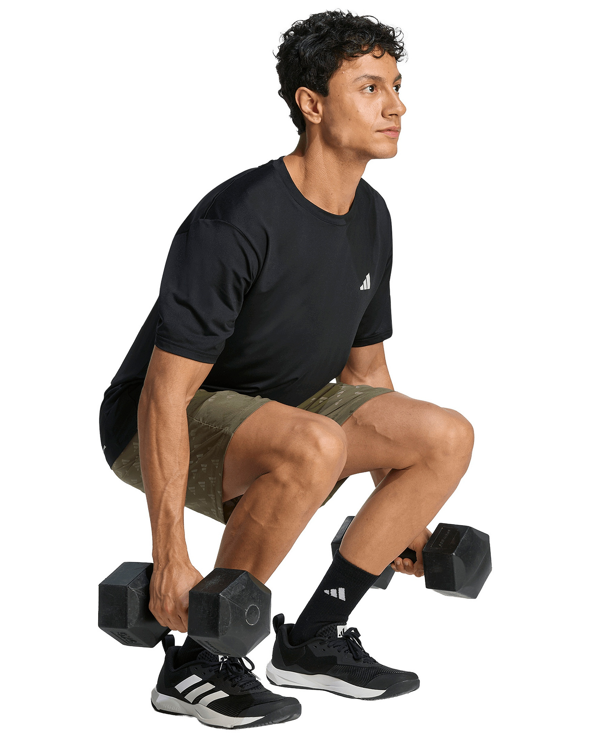 adidas Men's Workout Essentials Brandlove Woven Shorts - Olive Strata