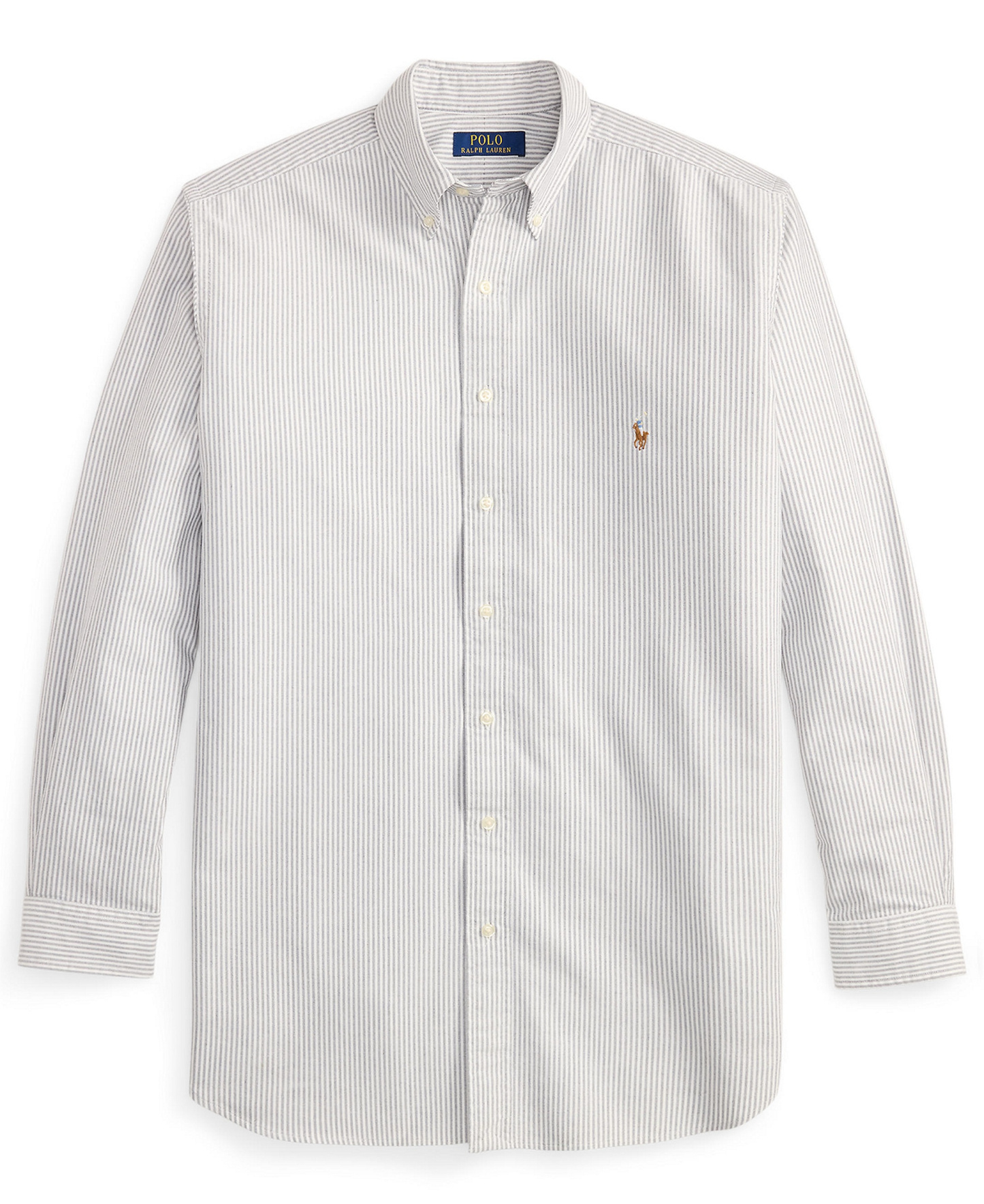 Polo Ralph Lauren Men's Big & Tall Long-Sleeve Oxford Shirt - 6636A Navy/White