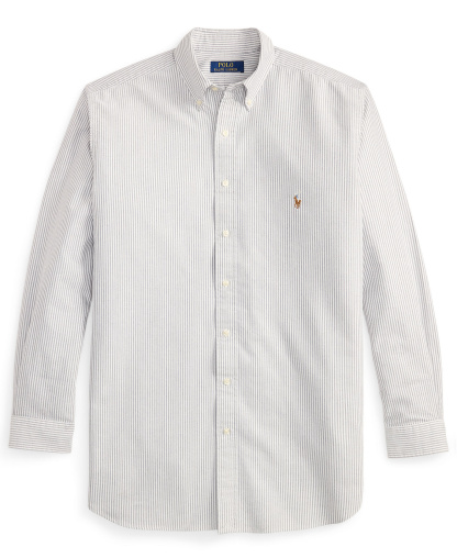 Polo Ralph Lauren Men's Big & Tall Long-Sleeve Oxford Shirt - 6636A Navy/White