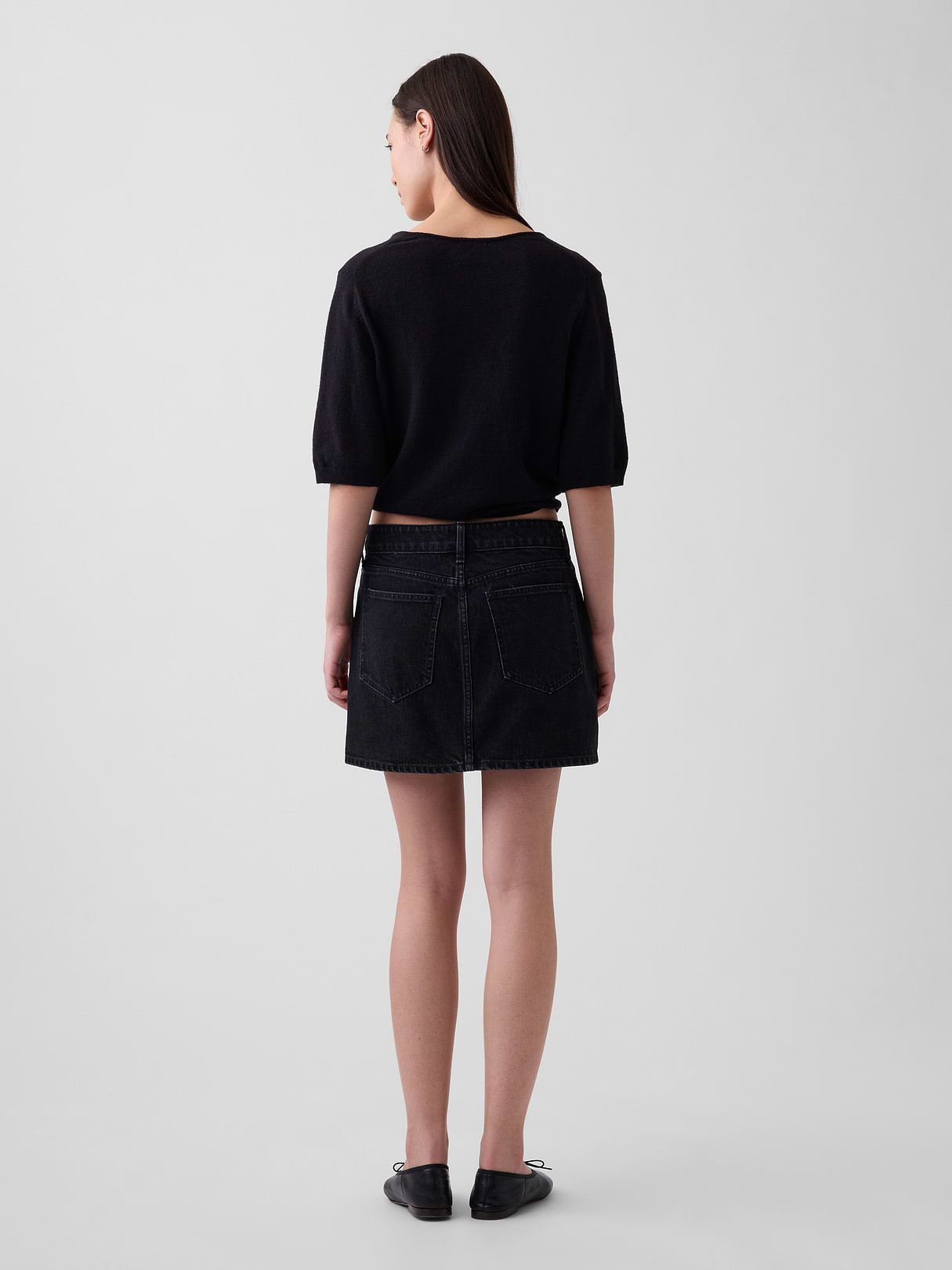 Denim Mini Skirt - Black wash