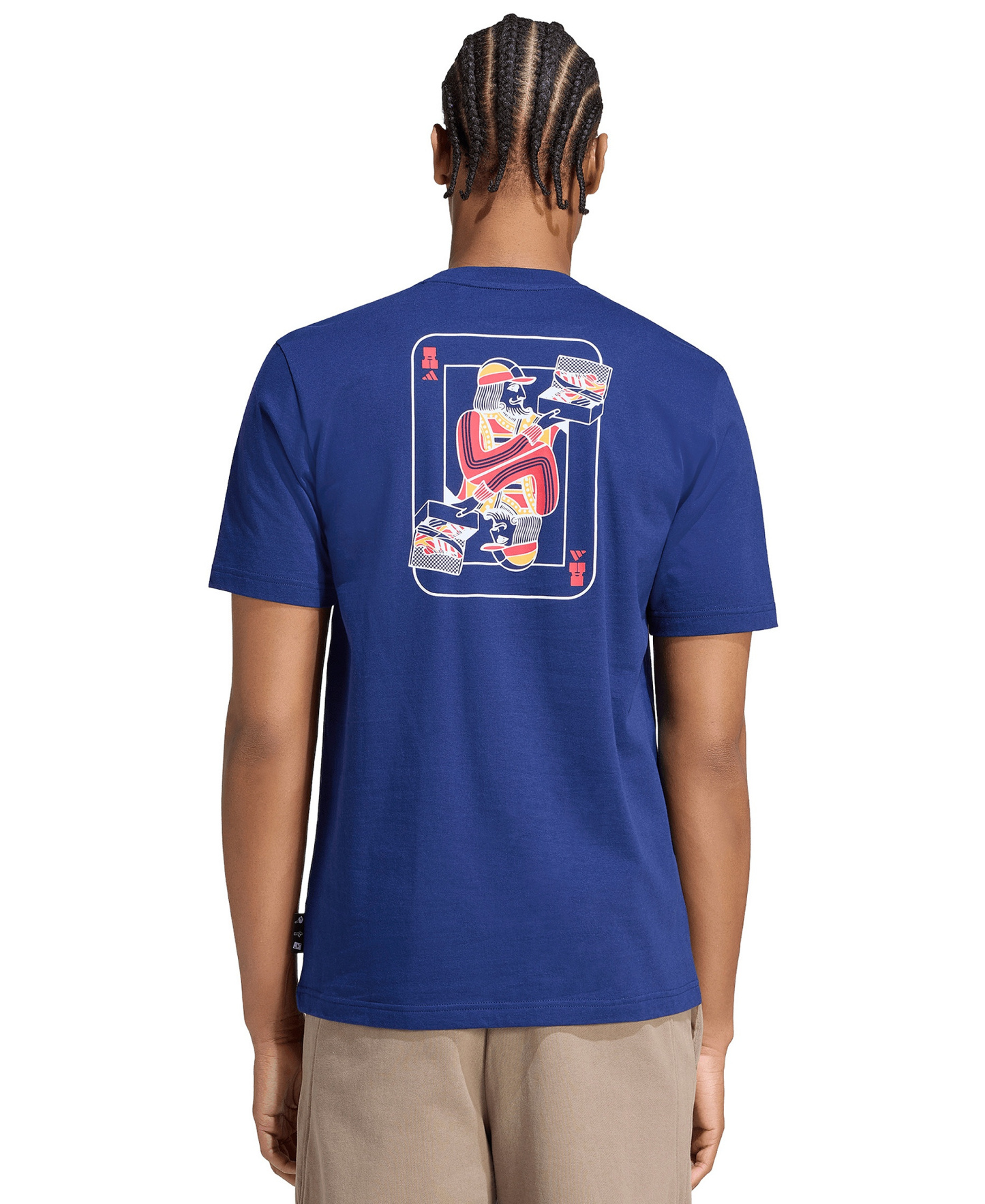 adidas Men's Novelty Cards Graphic Crewneck T-Shirt - Dark Blue