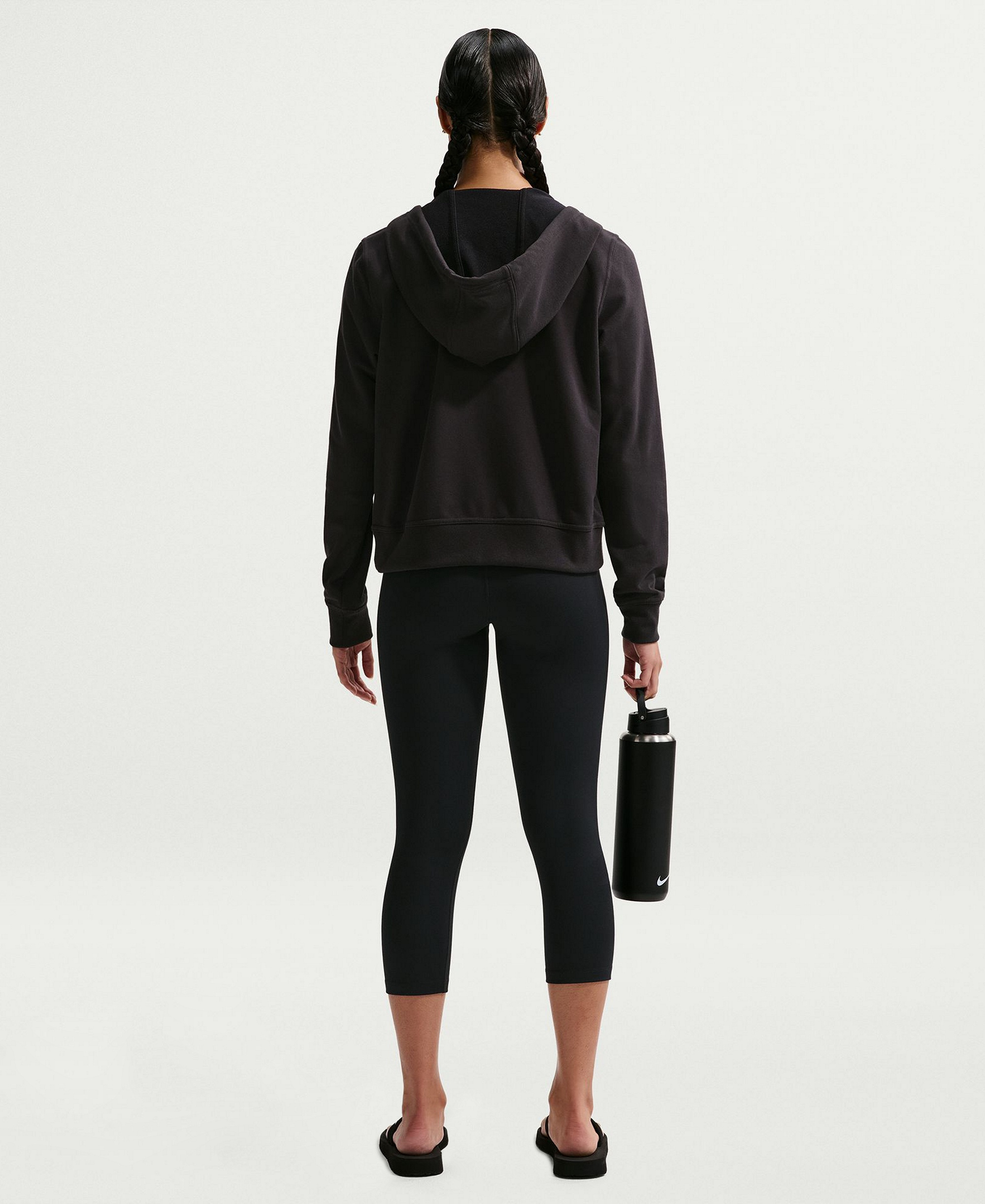 Nike Women's One High-Waisted Cropped-Length Leggings - Black/White