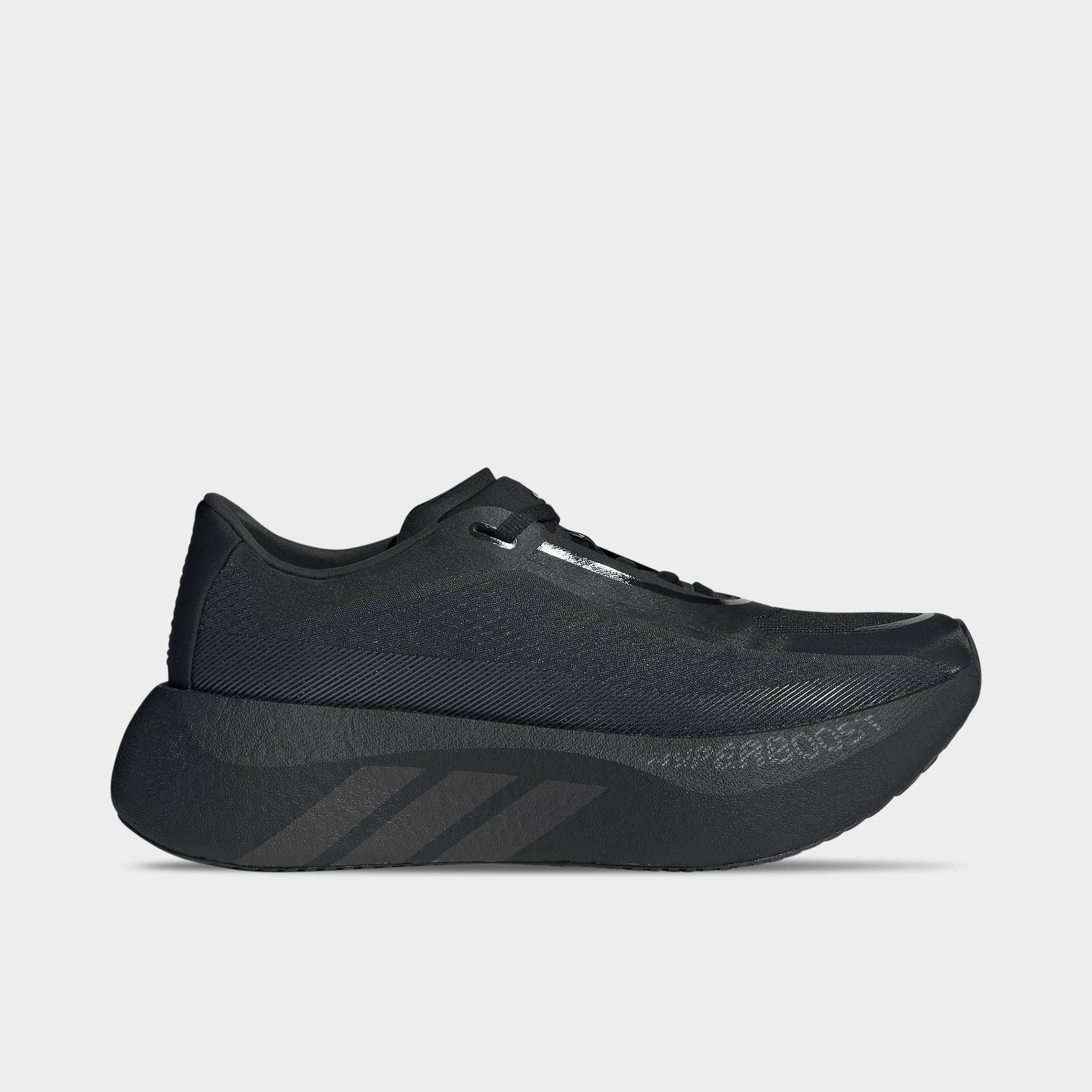 Women's adidas Hyperboost Edge Running Shoes - Part 1 - Core Black/Carbon/Carbon - Left shoe facing left. Outside of the shoe.