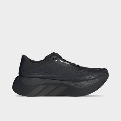 Women's adidas Hyperboost Edge Running Shoes - Part 1 - Core Black/Carbon/Carbon - Left shoe facing left. Outside of the shoe.