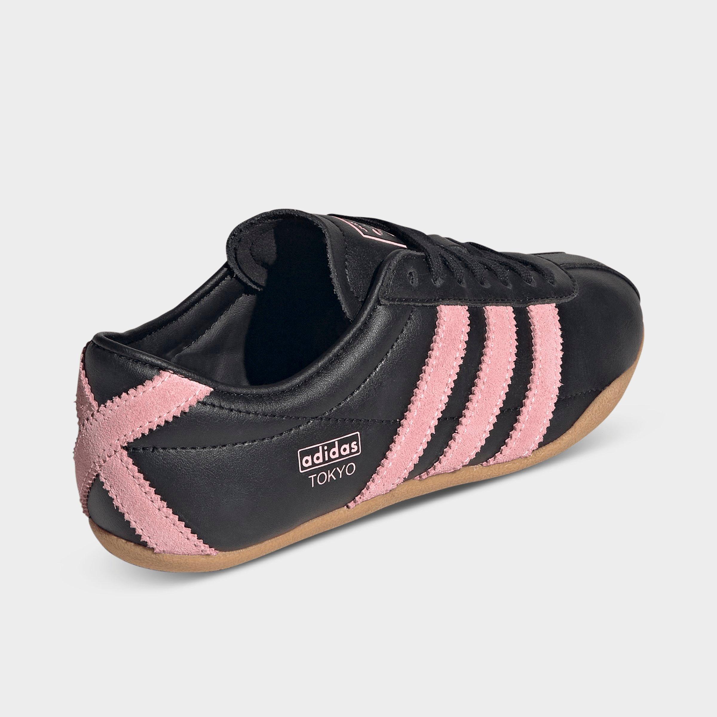 Big Kids' adidas Originals Tokyo Casual Shoes - Core Black/Glow Pink/Gum - Back view