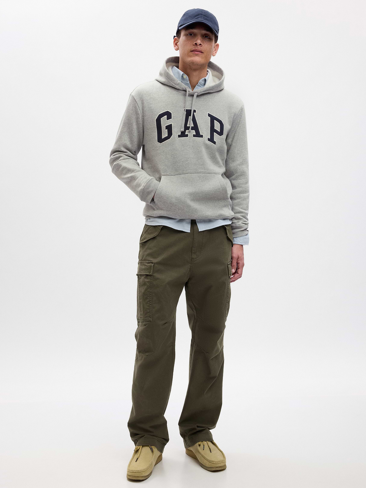 Adult VintageSoft Arch Logo Hoodie - heather grey