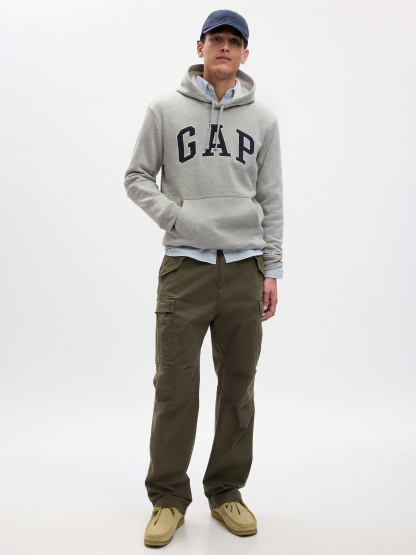 Adult VintageSoft Arch Logo Hoodie - heather grey
