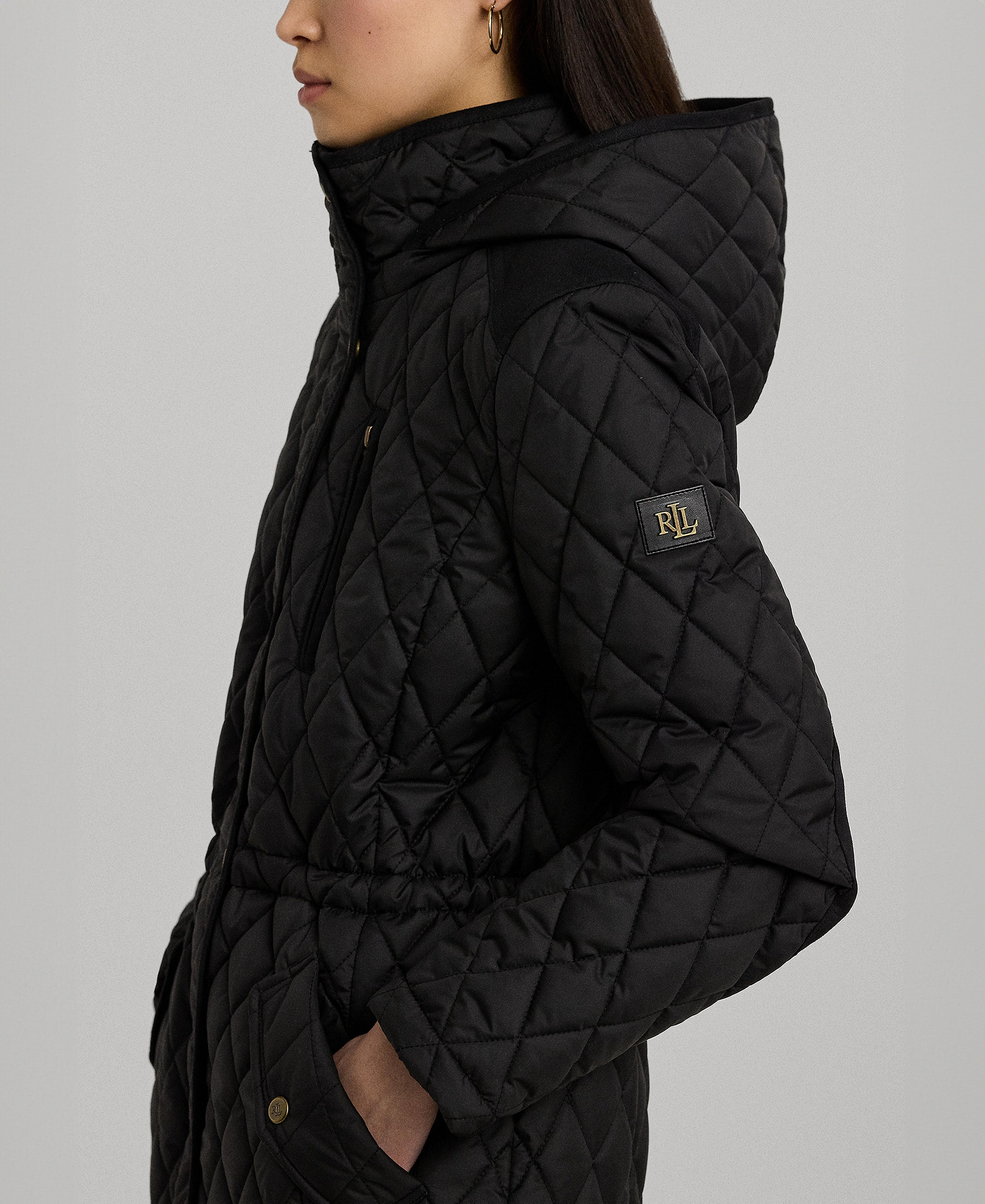 Lauren Ralph Lauren Women's Hooded Anorak Quilted Coat, Created for Macy's - Black
