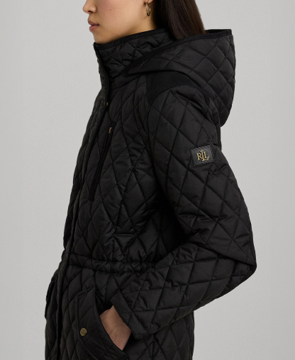 Lauren Ralph Lauren Women's Hooded Anorak Quilted Coat, Created for Macy's - Black