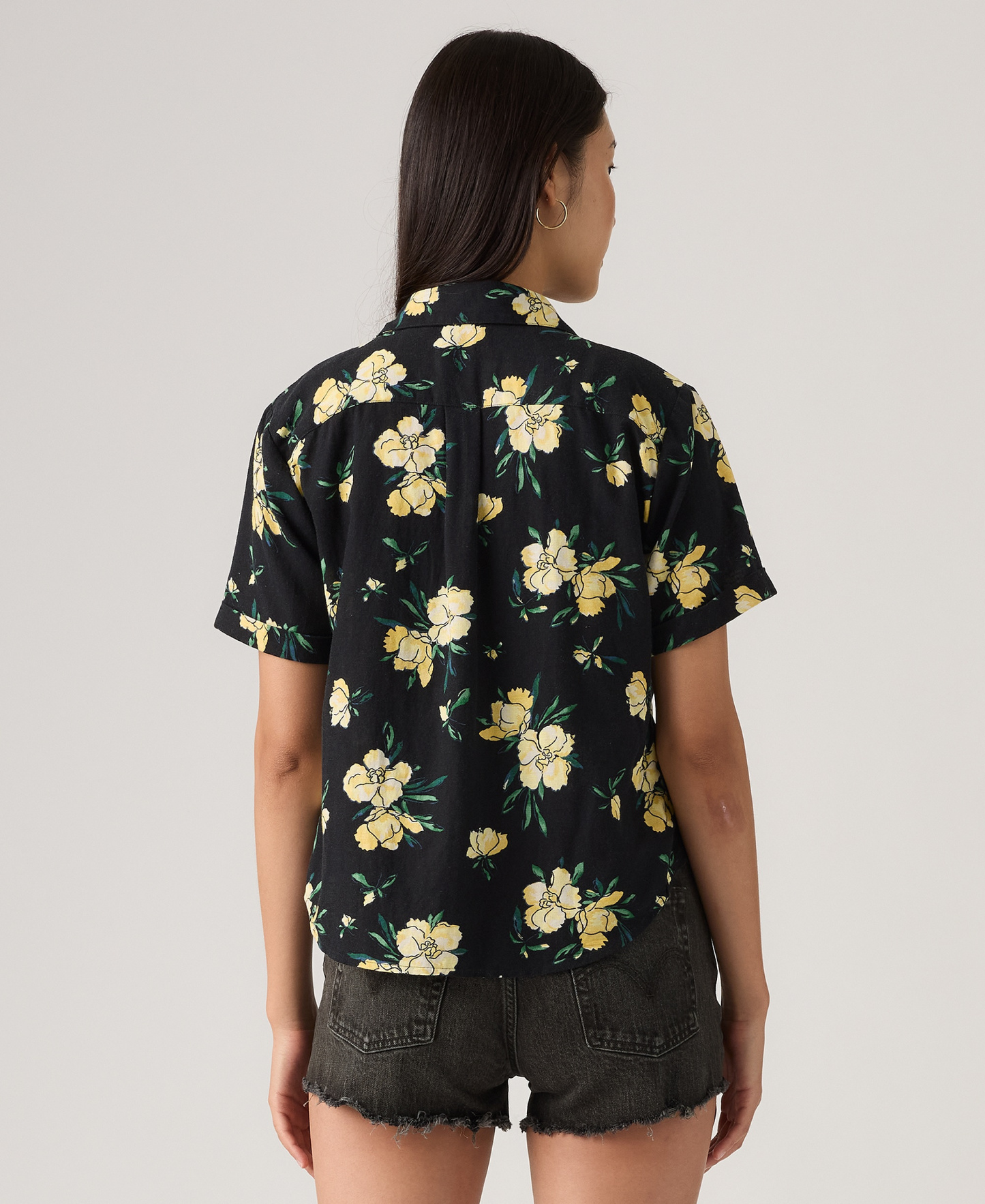 Levi's Women's Bennie Short-Sleeve Camp Shirt - Blake Brushstroke Floral Rattan