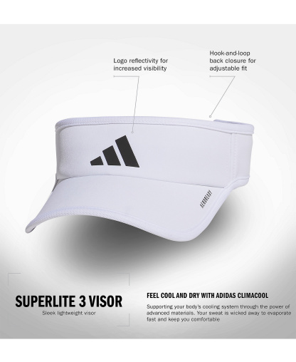 adidas Men's Superlite 3 Visor - White/black