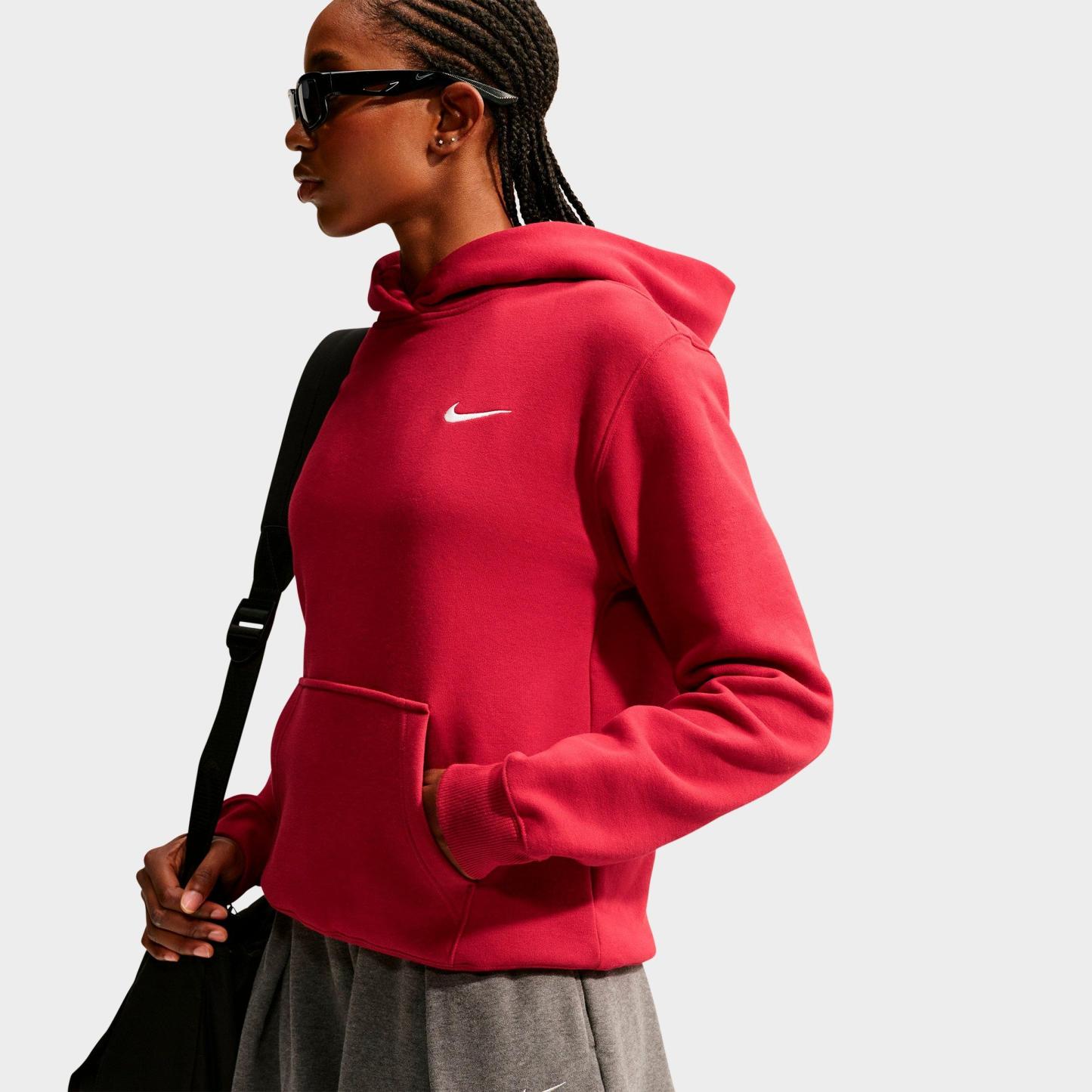 Women's Nithtke Studio Fleece Medium-Weight Pullover Hoodie - Tough Red/Sail